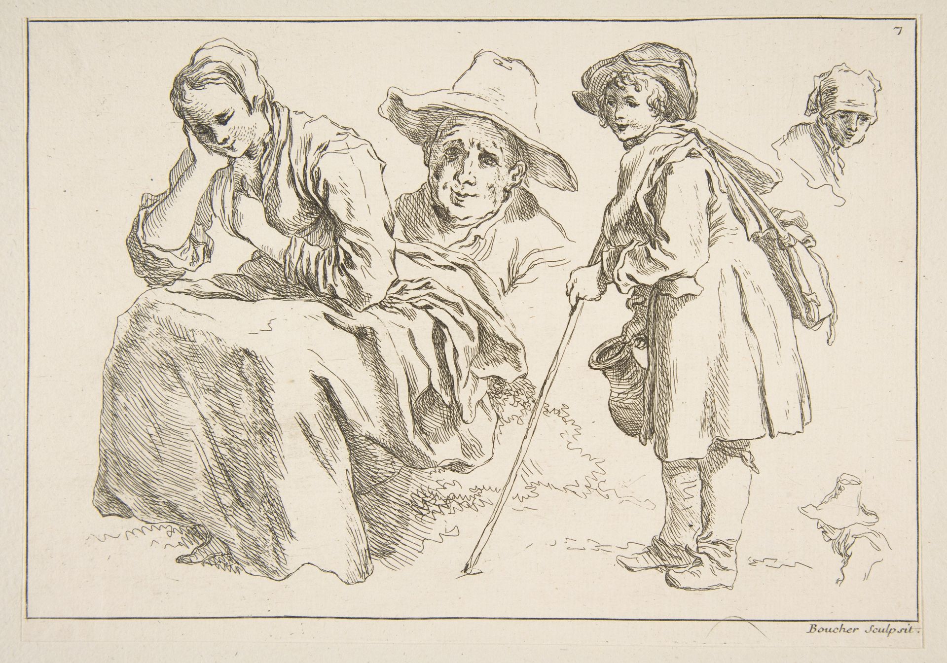 Sheet of Sketches by Francois Boucher