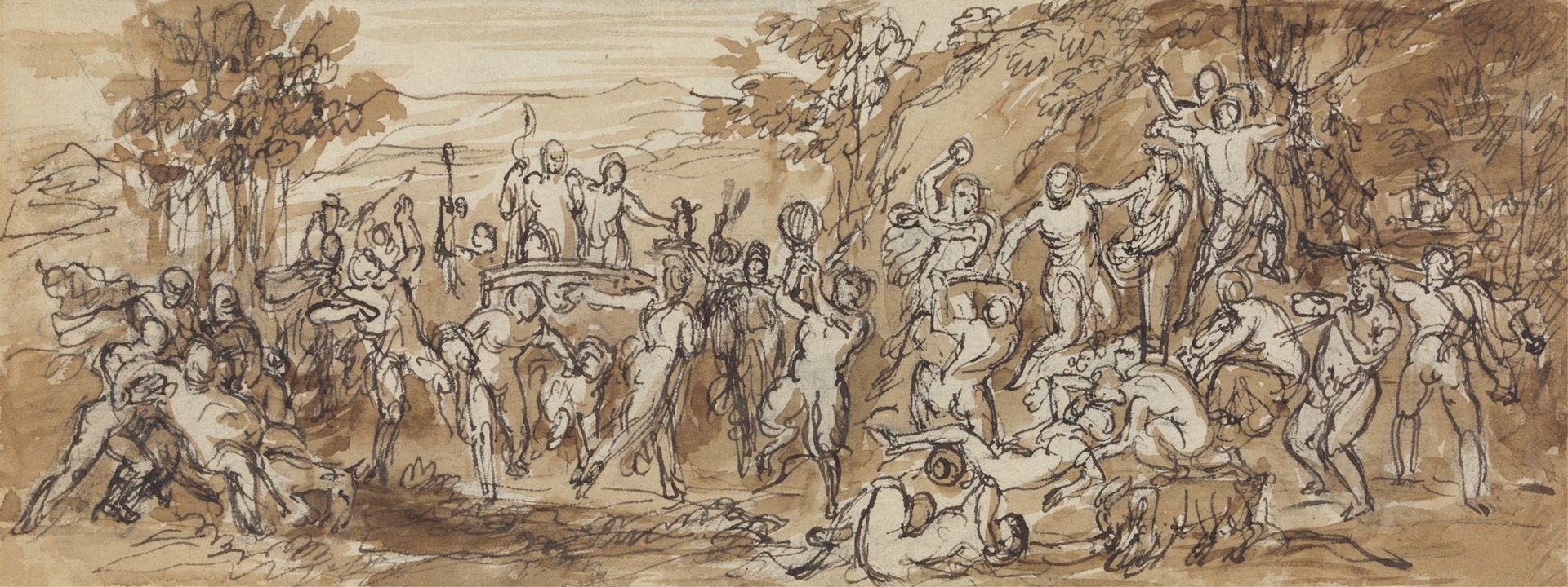 Figure Study of a Bacchanalia Celebration in a Wooded Landscape 2 by Robert Smirke