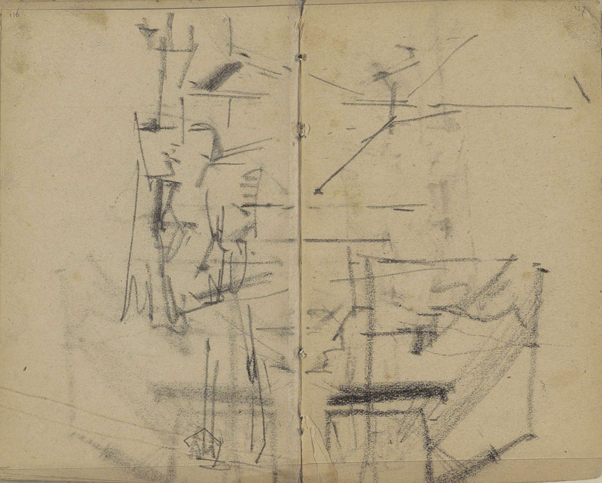 Studie, mogelijk een stadsgezicht by George Hendrik Breitner