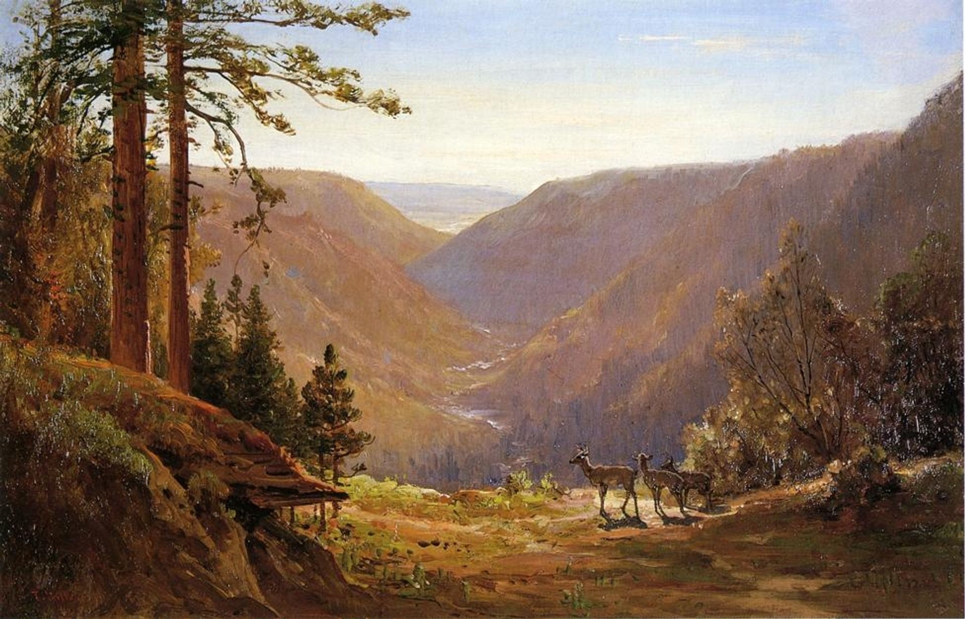 Valley with Deer by Thomas Hill