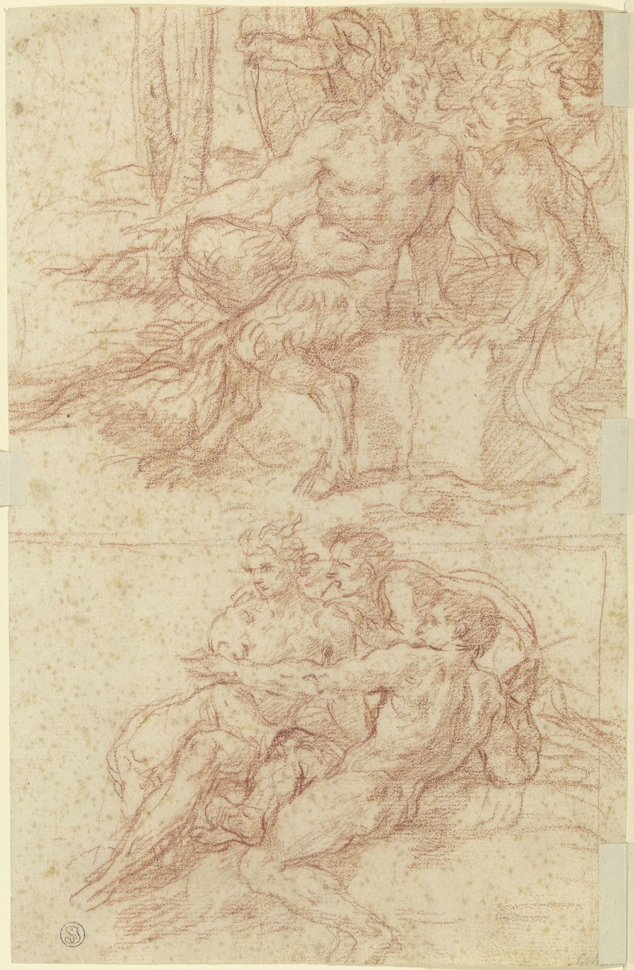 Zwei Gruppen Faune und Satyrn by Guido Reni