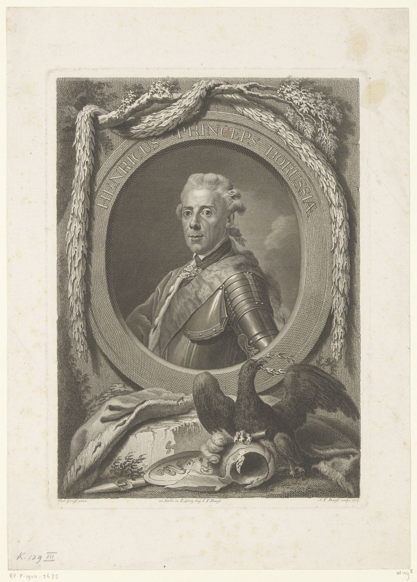 Portret van Hendrik van Pruisen by Johann Friedrich Bause