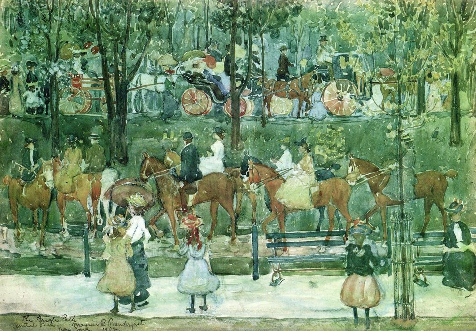 The Bridle Path, Central Park by Maurice Prendergast