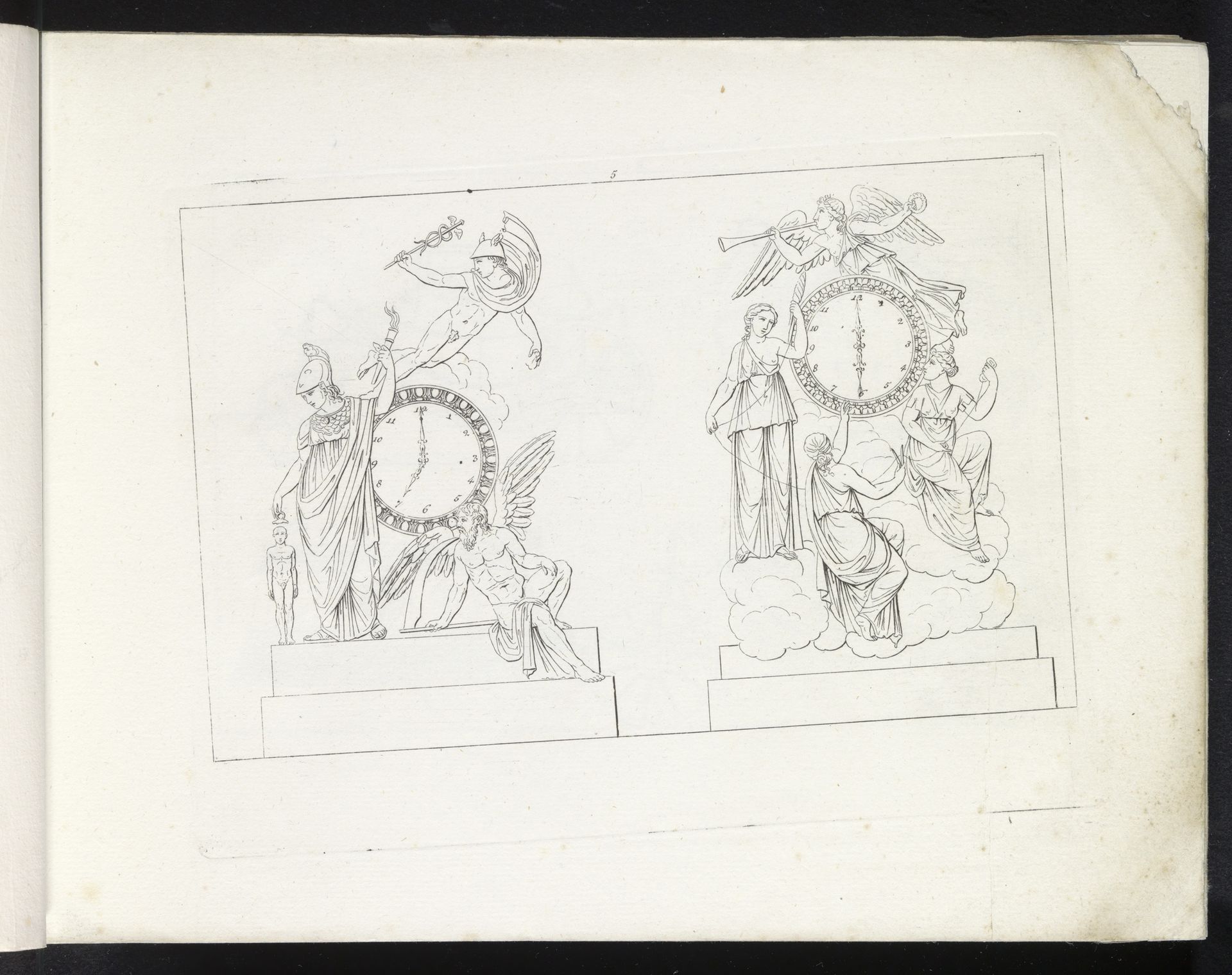 Twee ornamentele tafelklokken by Pietro Ruga