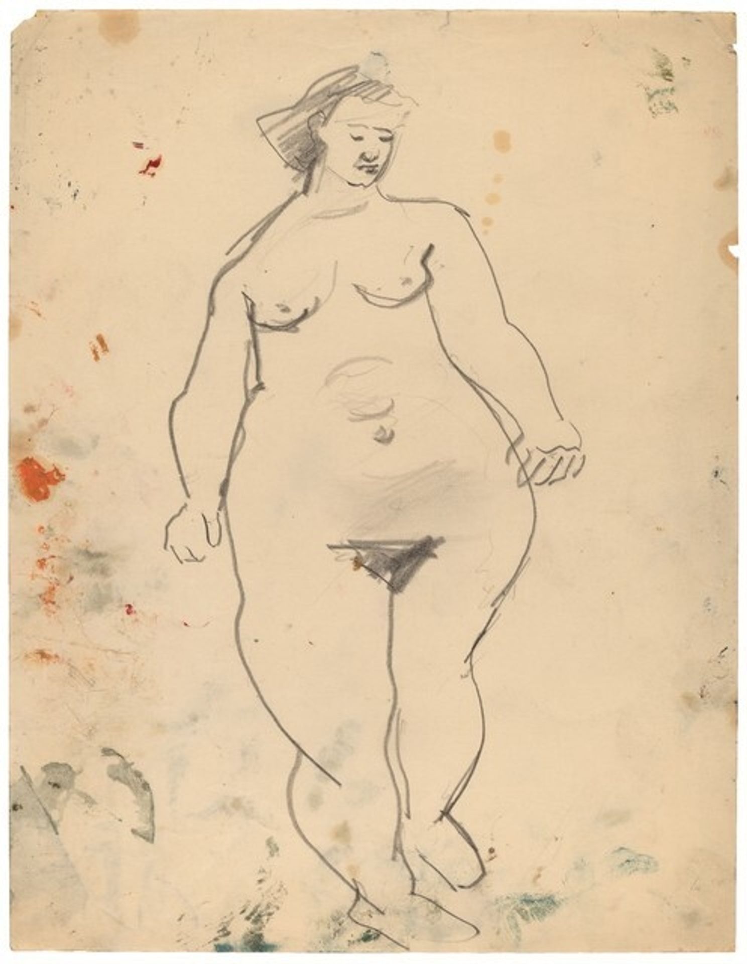 Standing Female Nude, Eyes Cast Down to Left by Mark Rothko