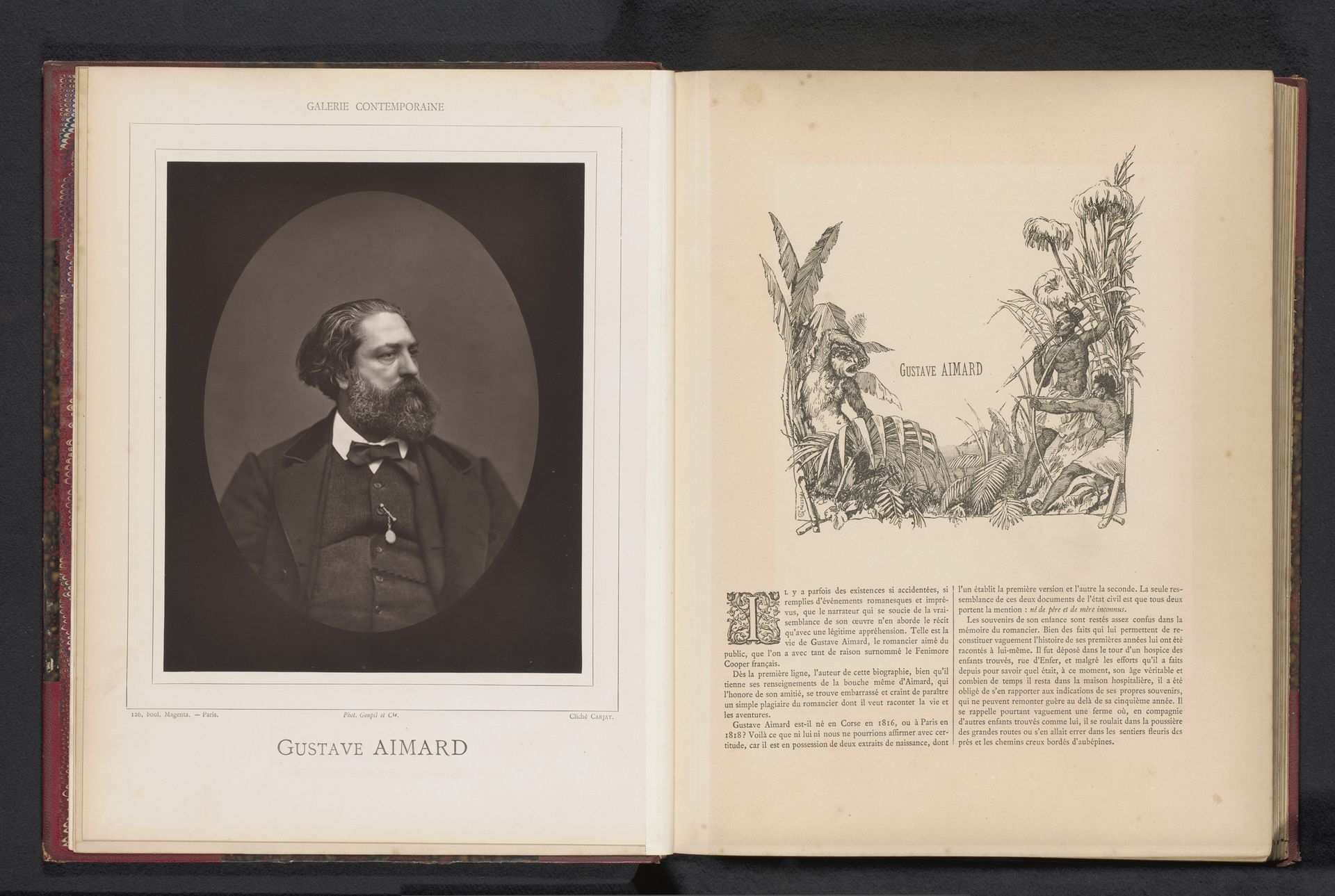 Portret van Gustave Aimard by Etienne Carjat