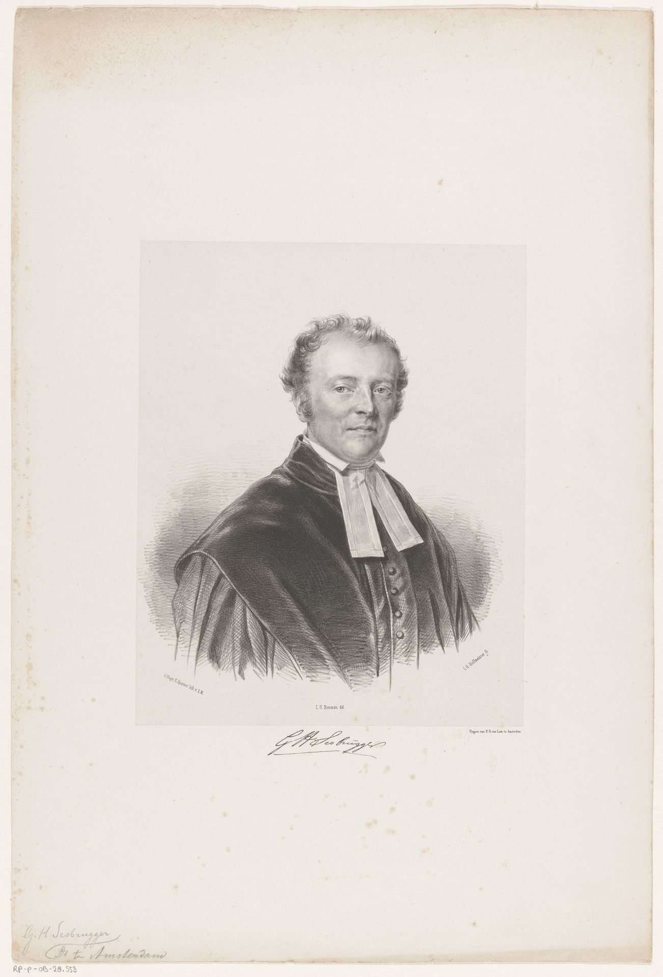 Portret van Gerhard Hendrik Sesbrugger by Johan Hendrik Hoffmeister
