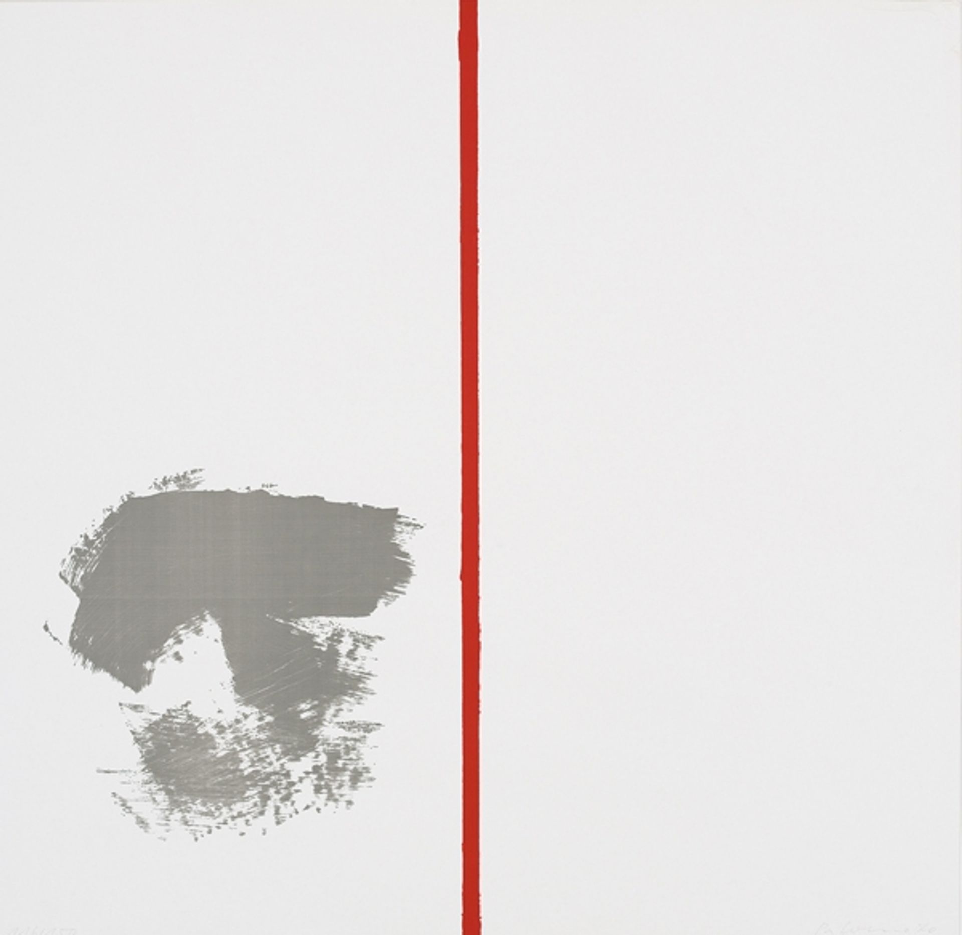 Ohne Titel (mit rotem Strich) by Blinky Palermo