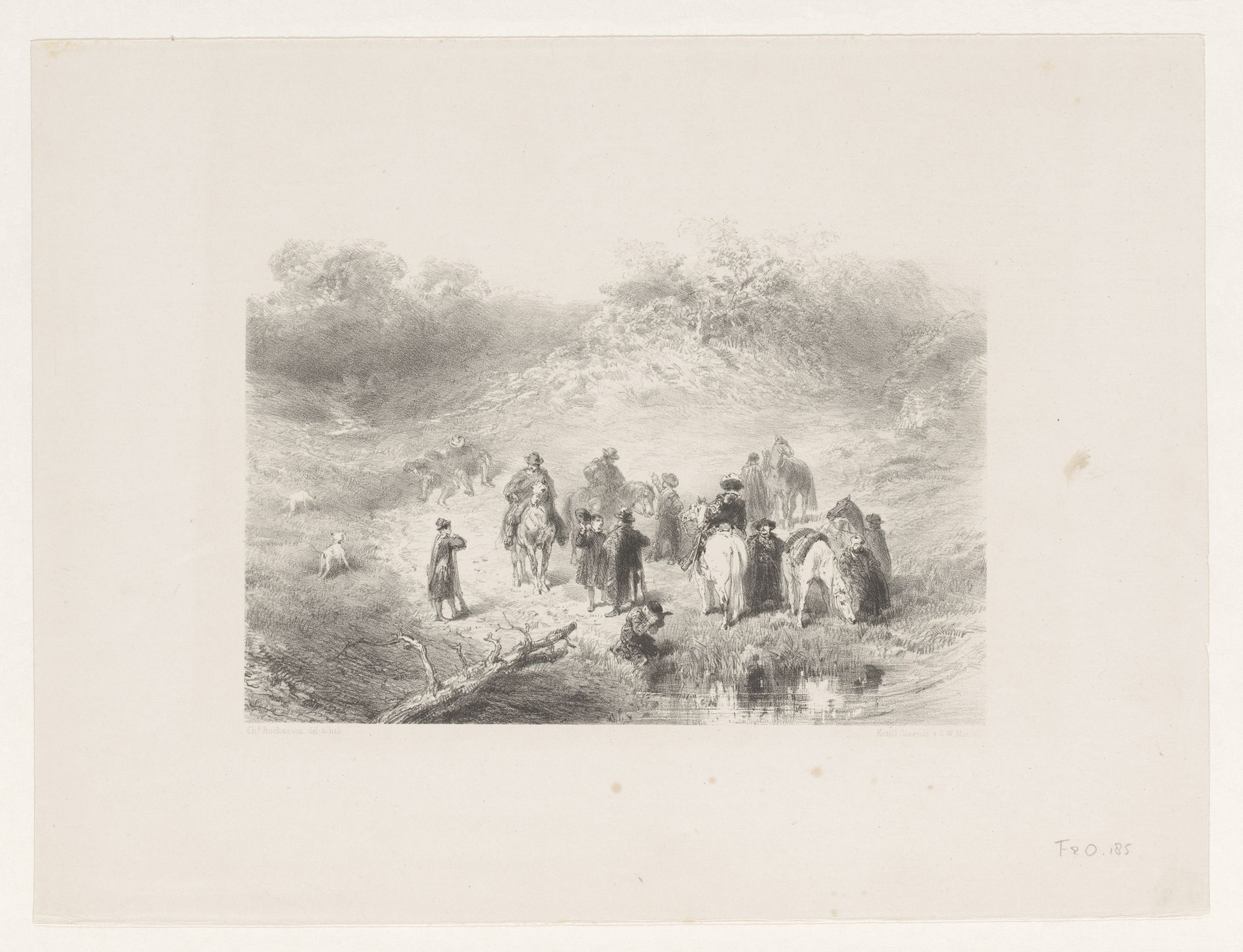 Ruiters in duinlandschap by Charles Rochussen
