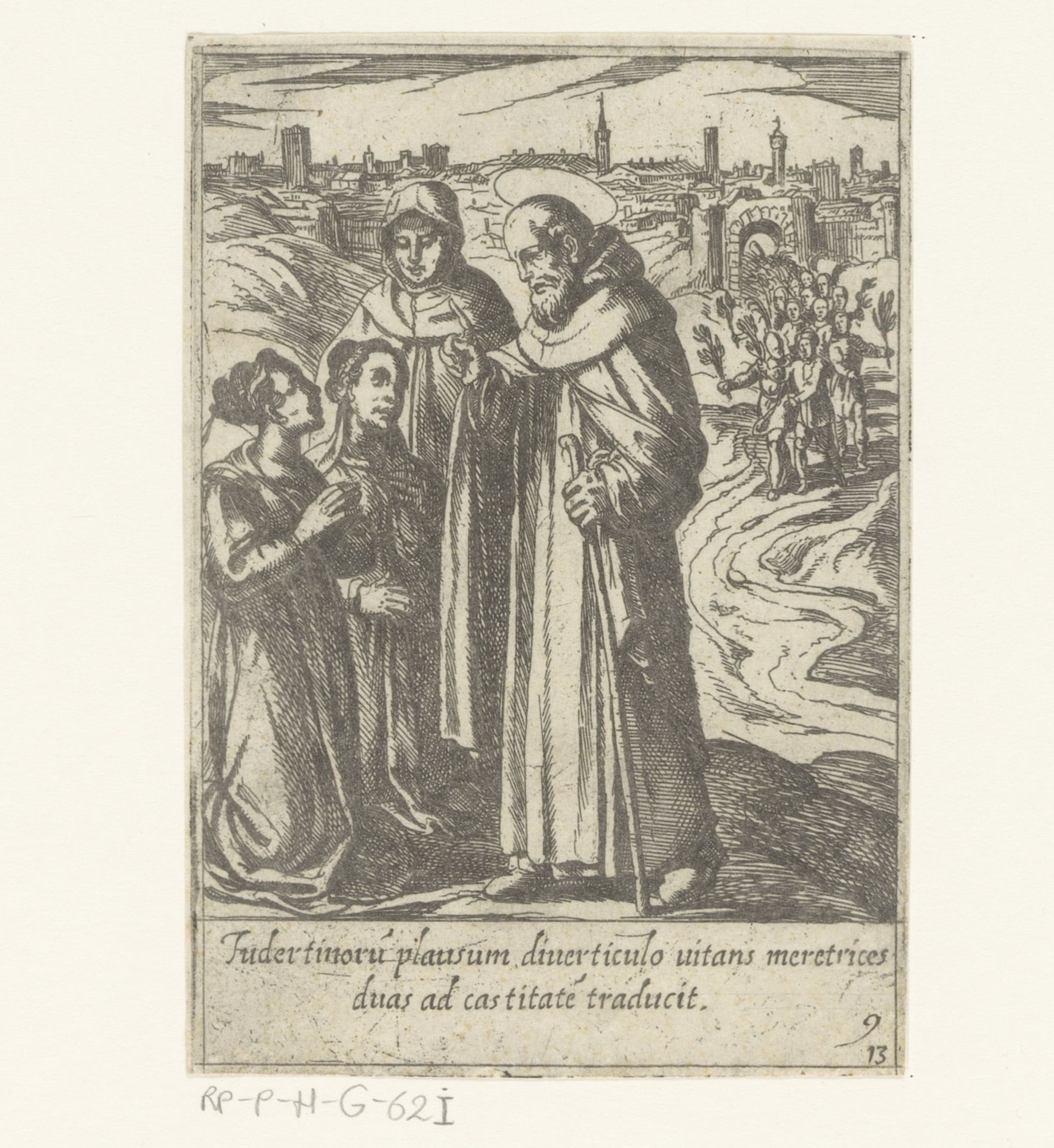De heilige Philippus bekeert twee prostituees tot kuisheid by Antonio Tempesta