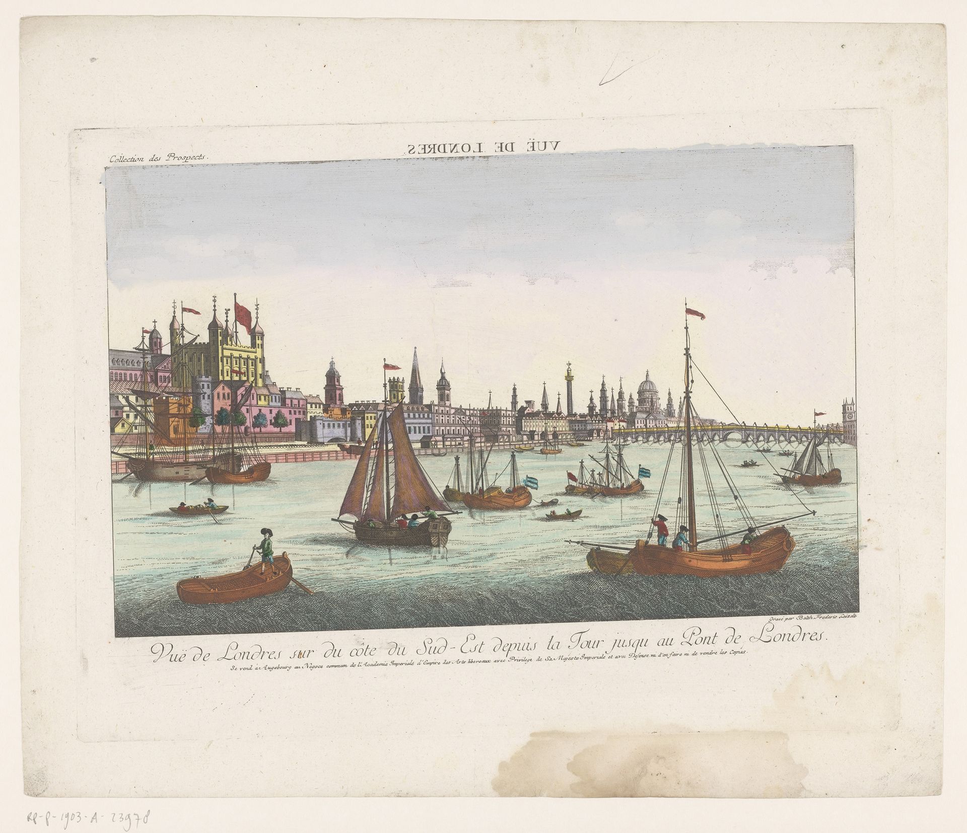 Gezicht op Londen vanaf de Thames by Kaiserlich Franziskische Akademie