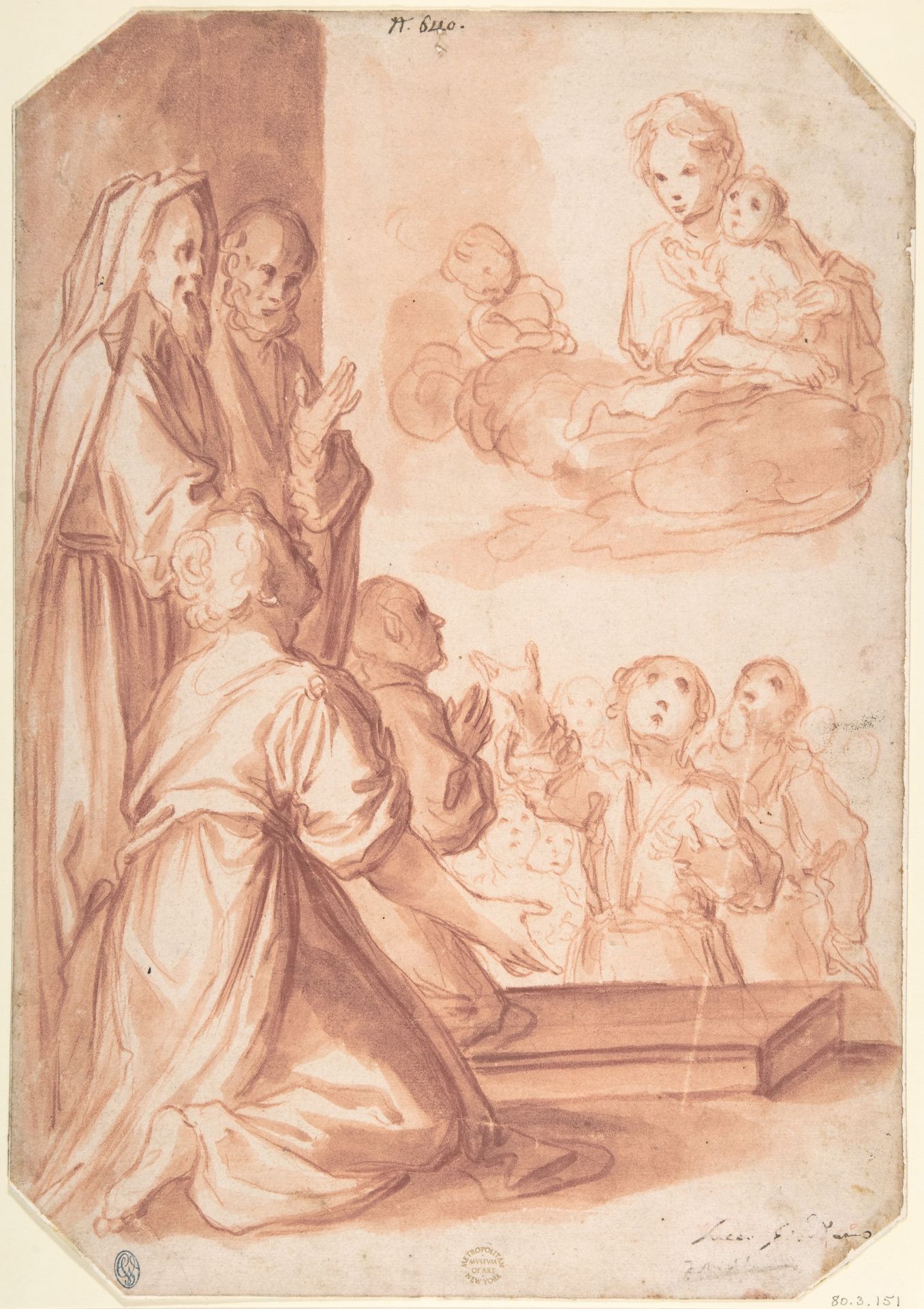 Madonna and Child and Worshippers by Anonymous