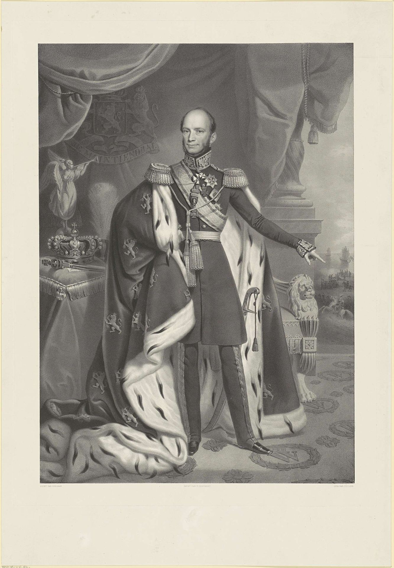 Portret van Willem II, koning der Nederlanden by H.I. Colleye