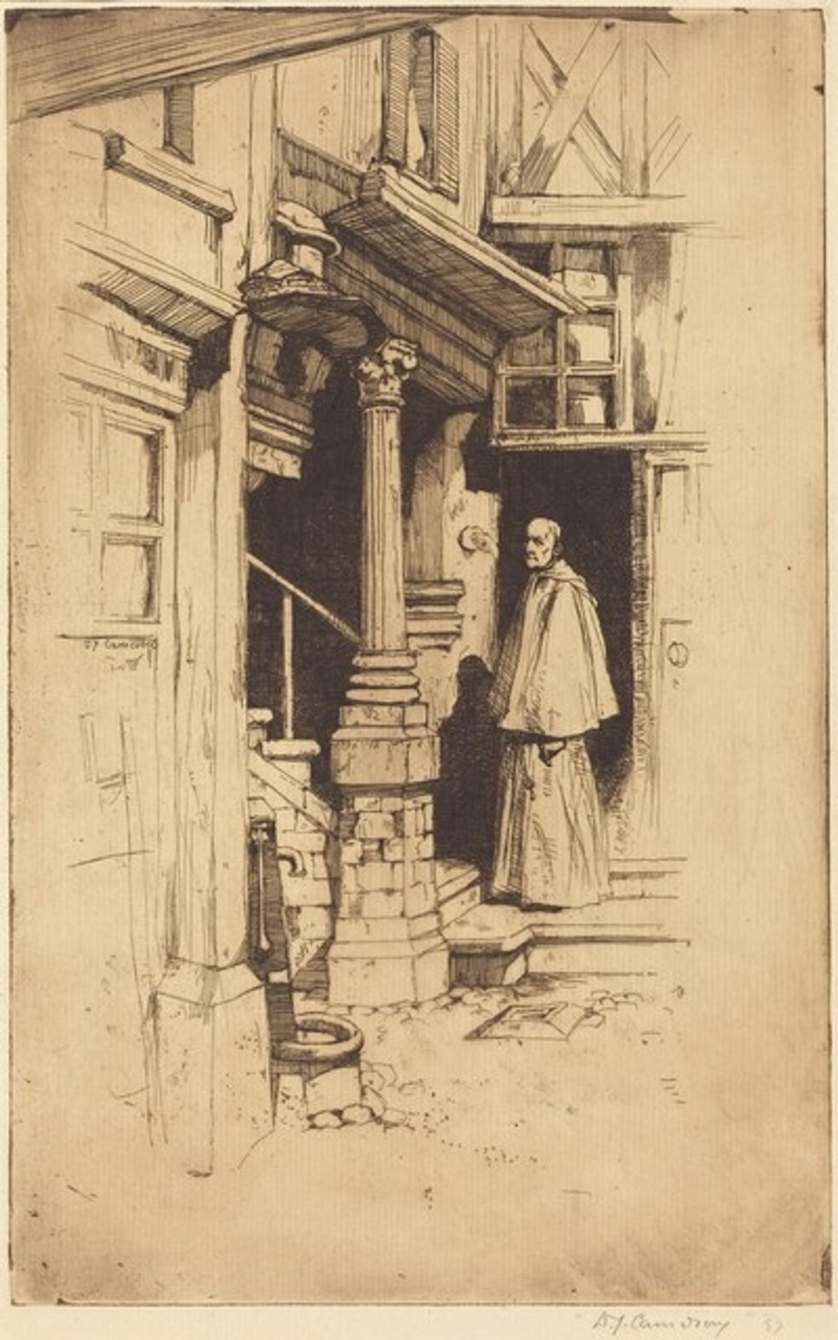 Cour, Rue Ampere, Rouen by David Young Cameron