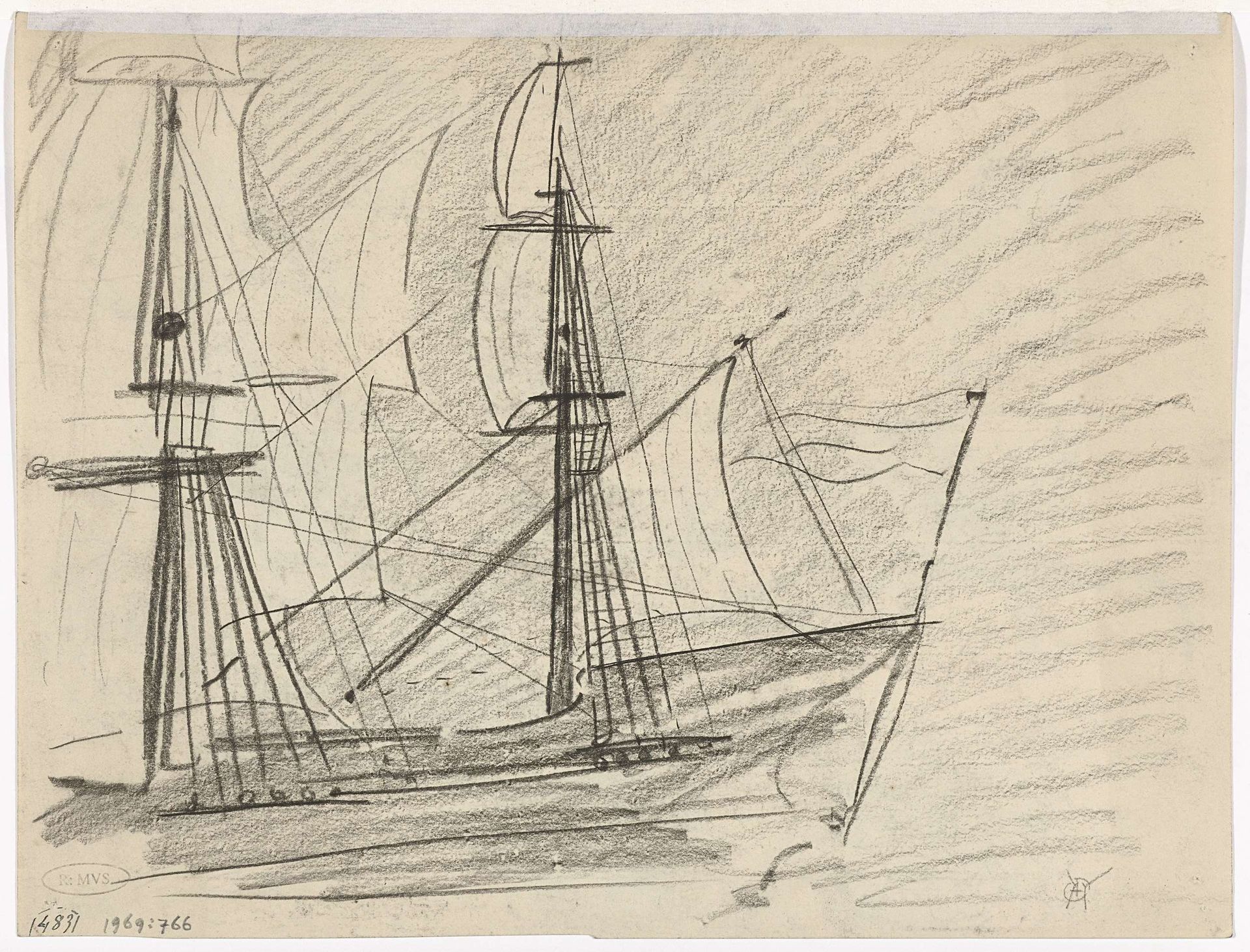 Zeilschip by Gerrit Willem Dijsselhof