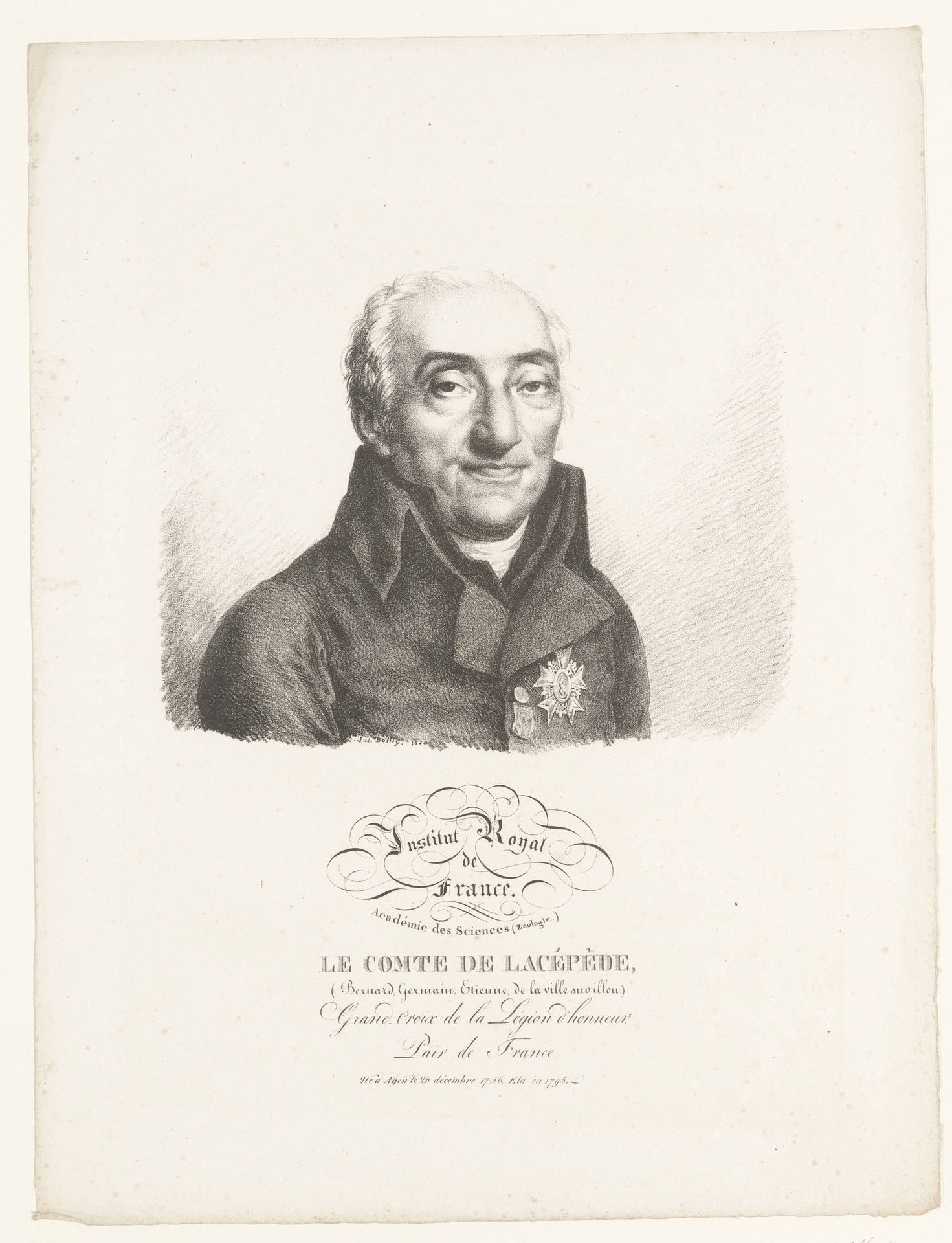 Portret van de natuuronderzoeker Bernard Germain de Lacépède by Julien-Léopold Boilly