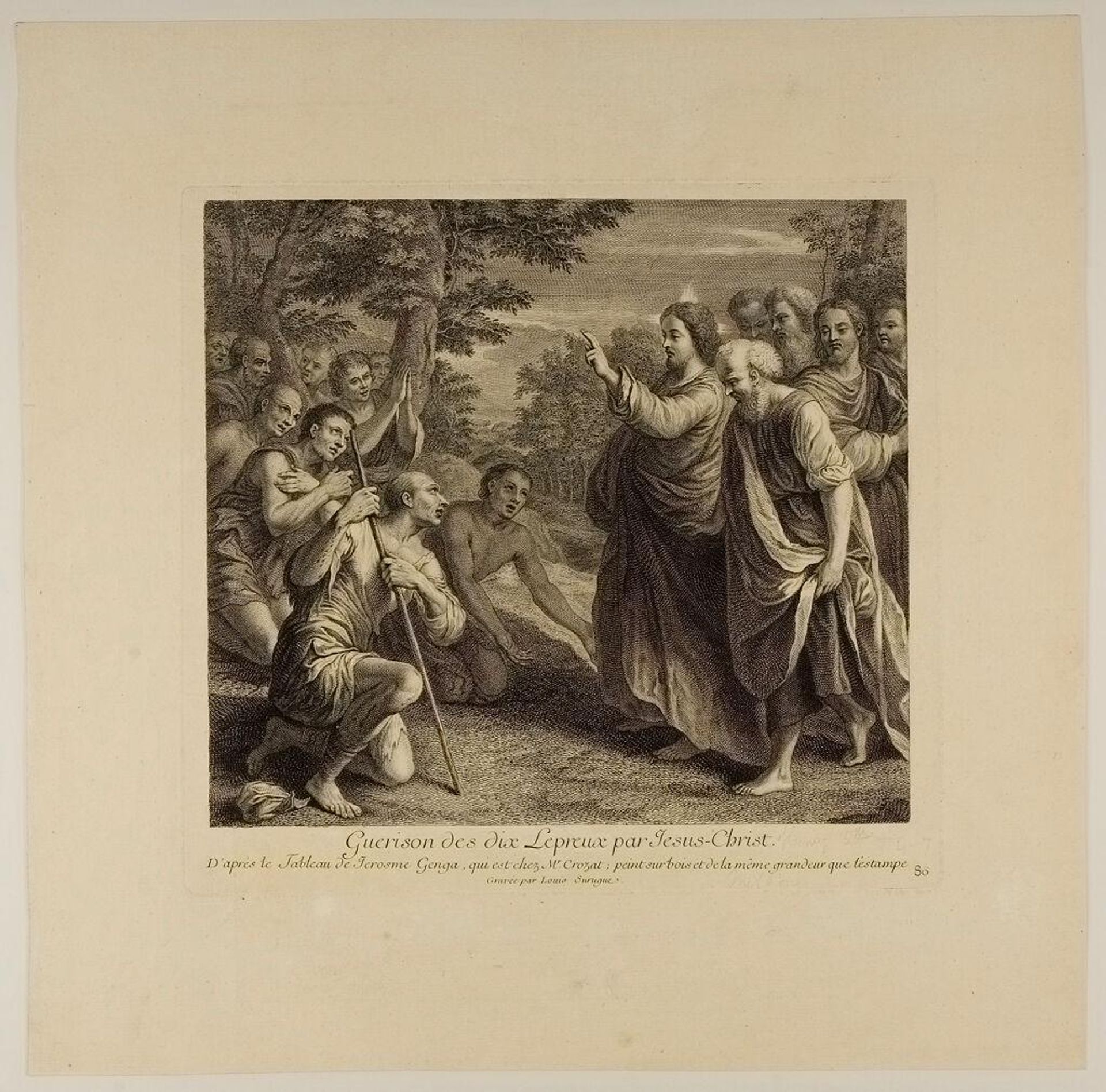 The Healing of Ten Lepers by Jesus Christ by Louis Surugue