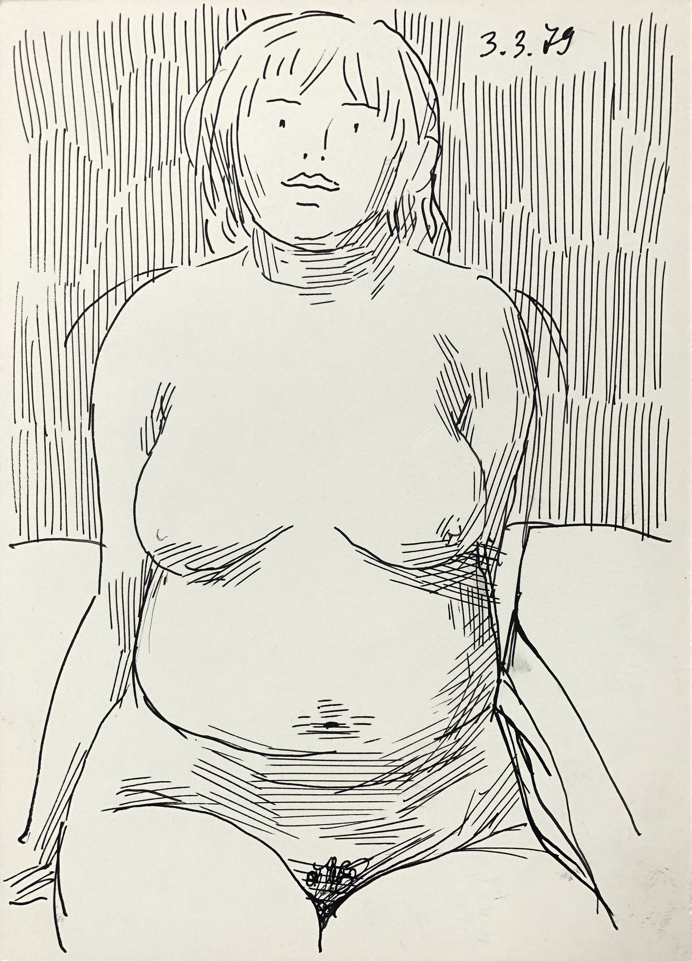 Nude sitting by Hryhorii Havrylenko