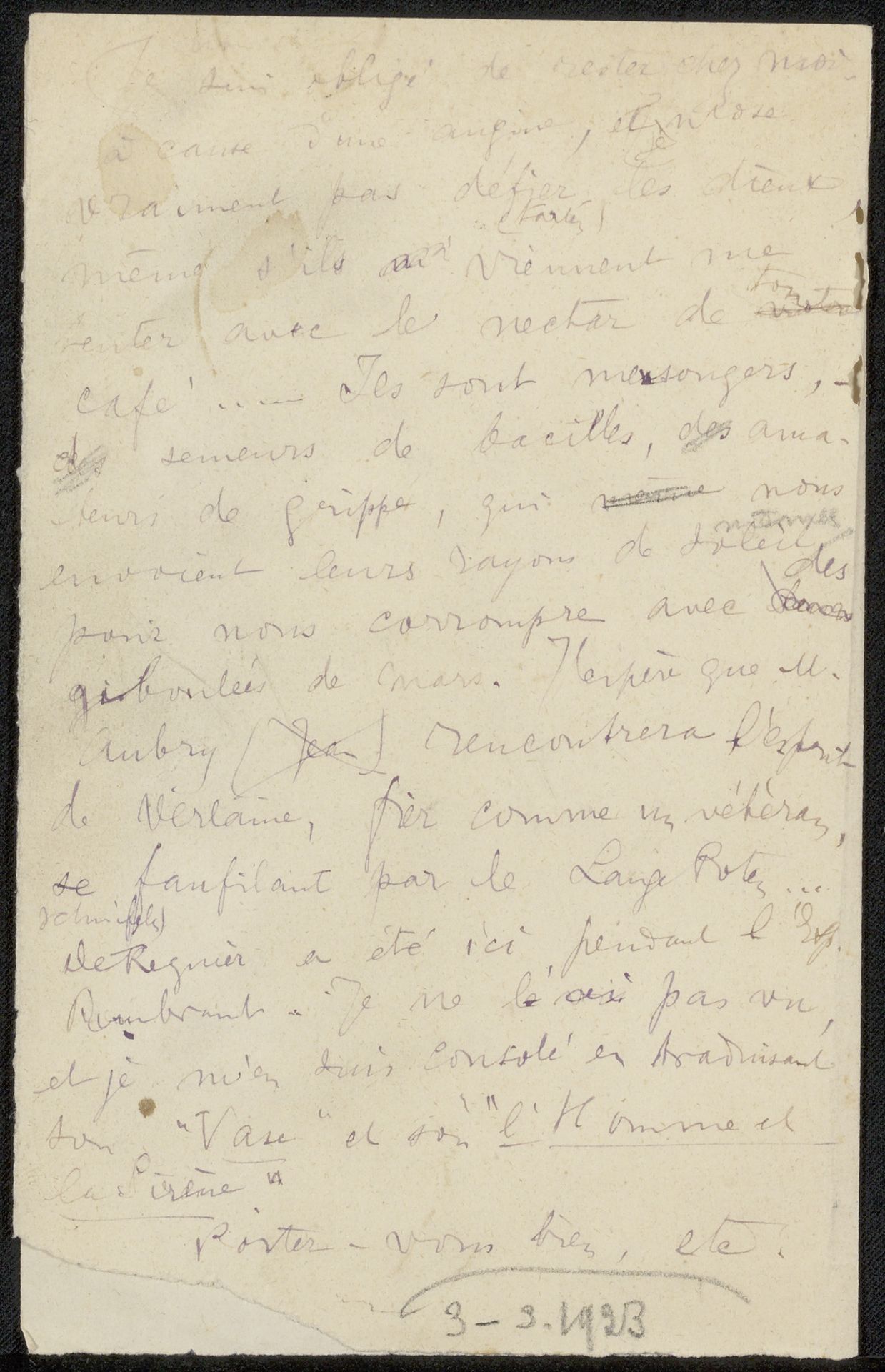 Aantekening uit archief Philip Zilcken by Philip Zilcken