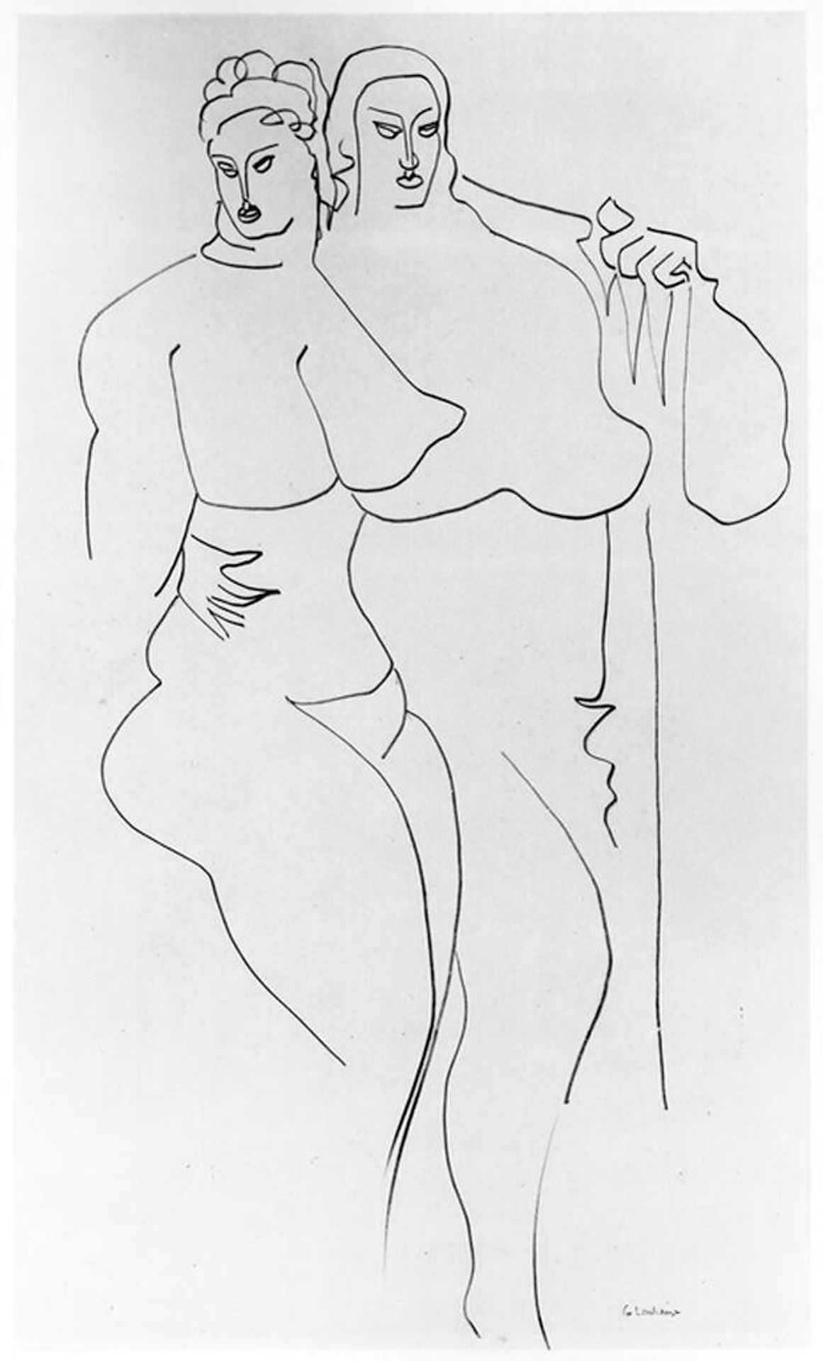 Two Nude Figures by Gaston Lachaise