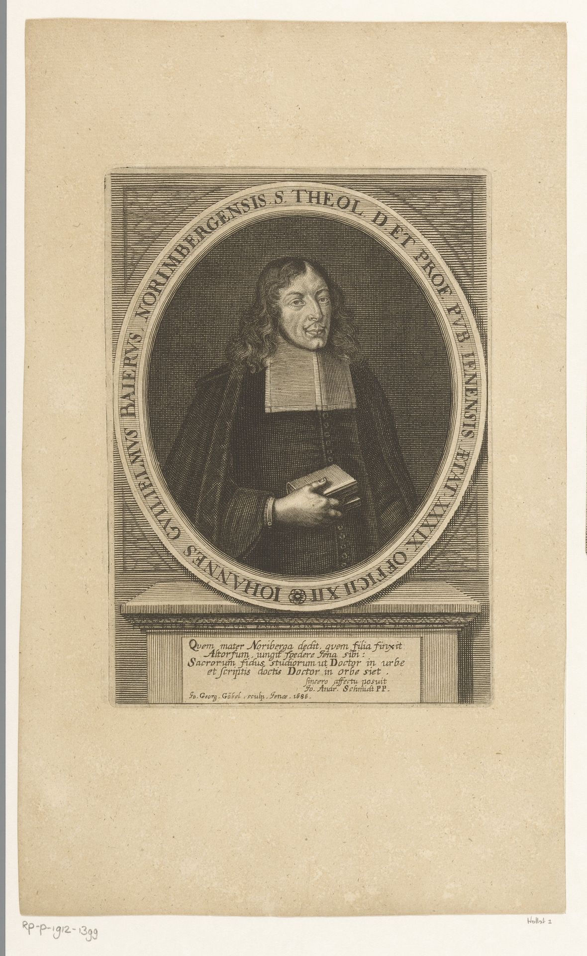 Portret van Johann Wilhelm Baier op 39-jarige leeftijd by Johann Georg Göbel