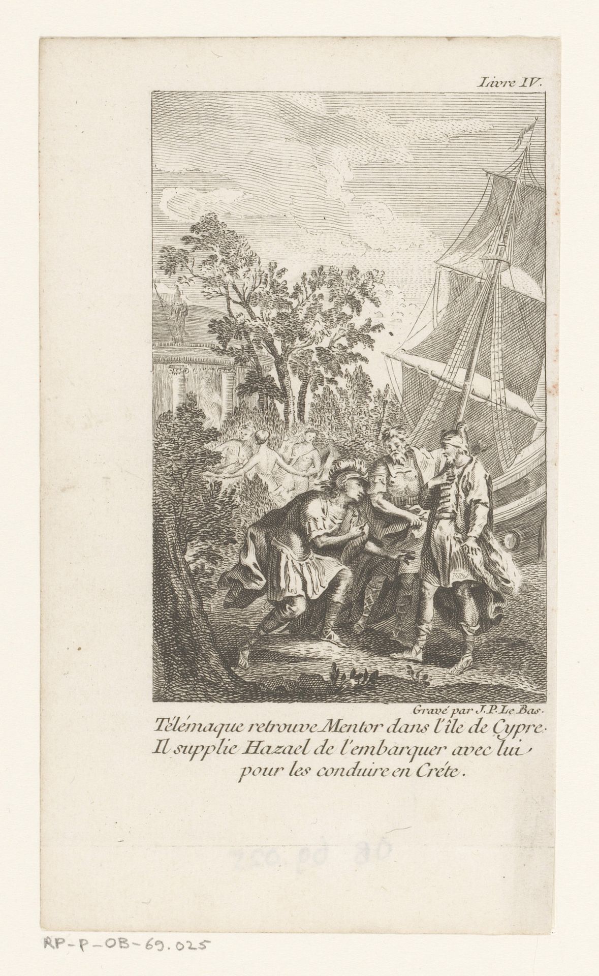 Telemachus vindt Mentor op Cyprus by Jacques Philippe Le Bas