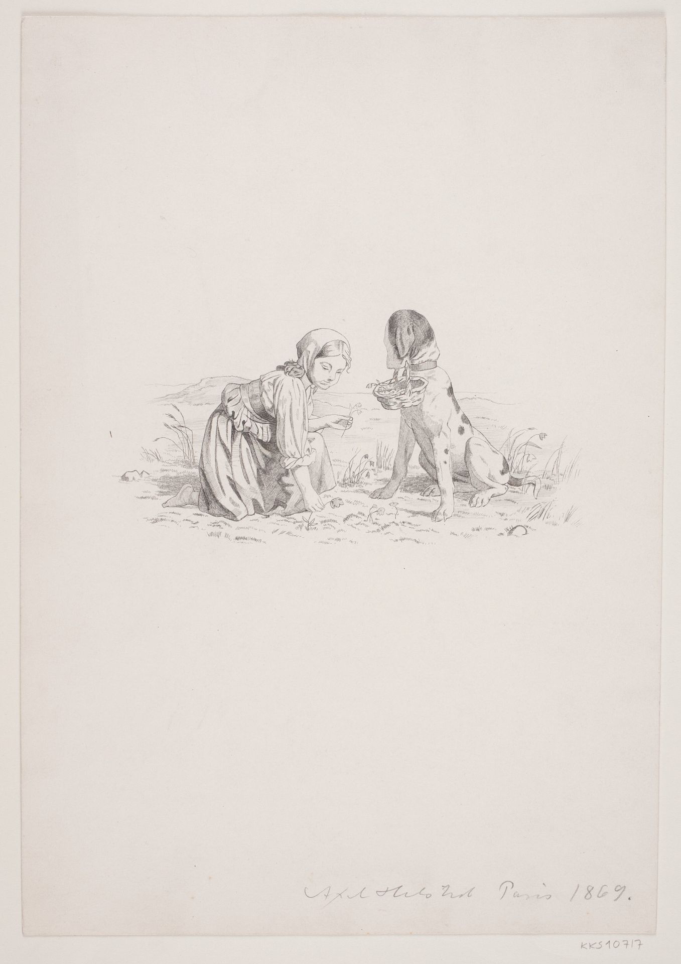 En pige med en hund by Axel Helsted