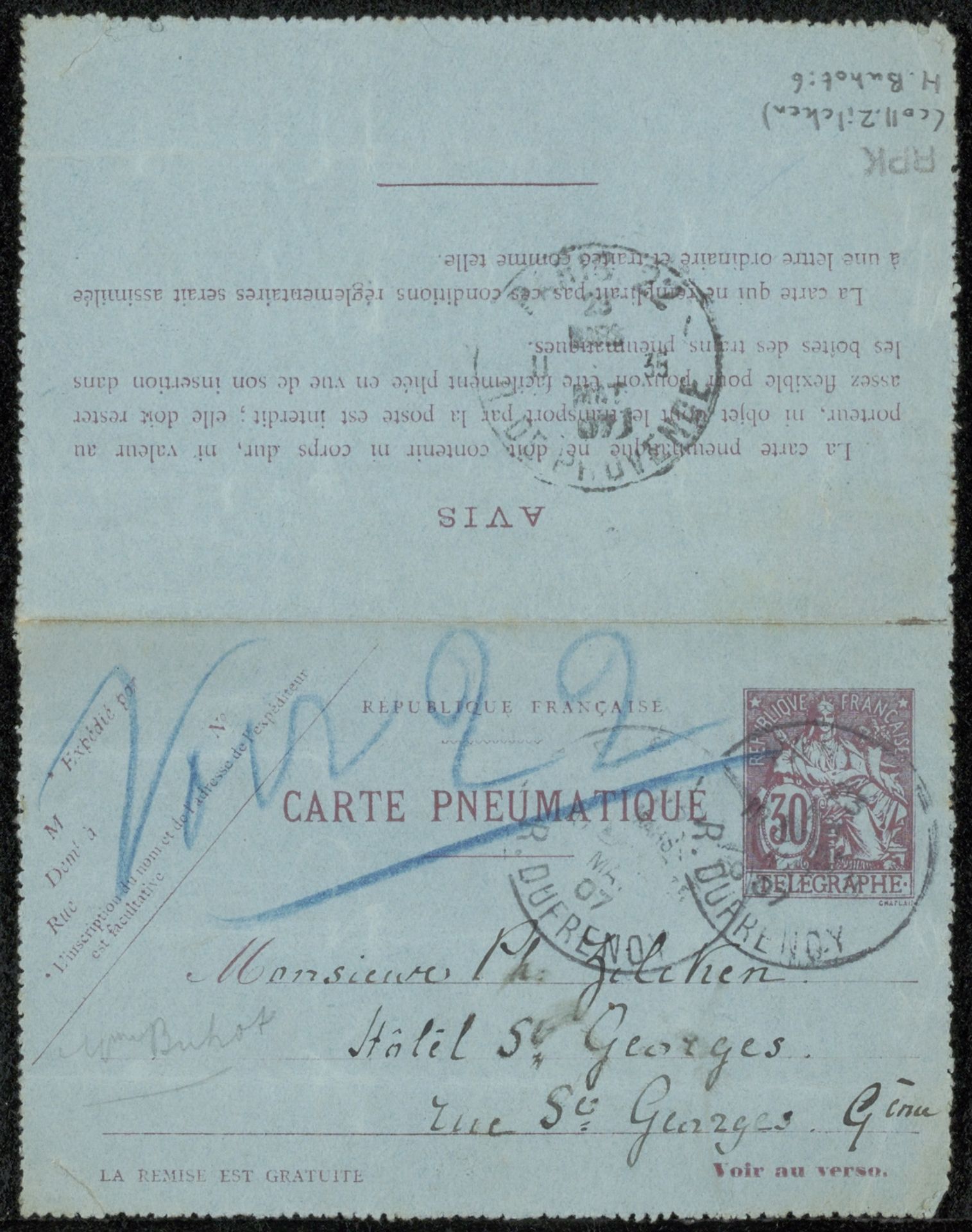 Briefkaart aan Philip Zilcken by Henrietta Buhot