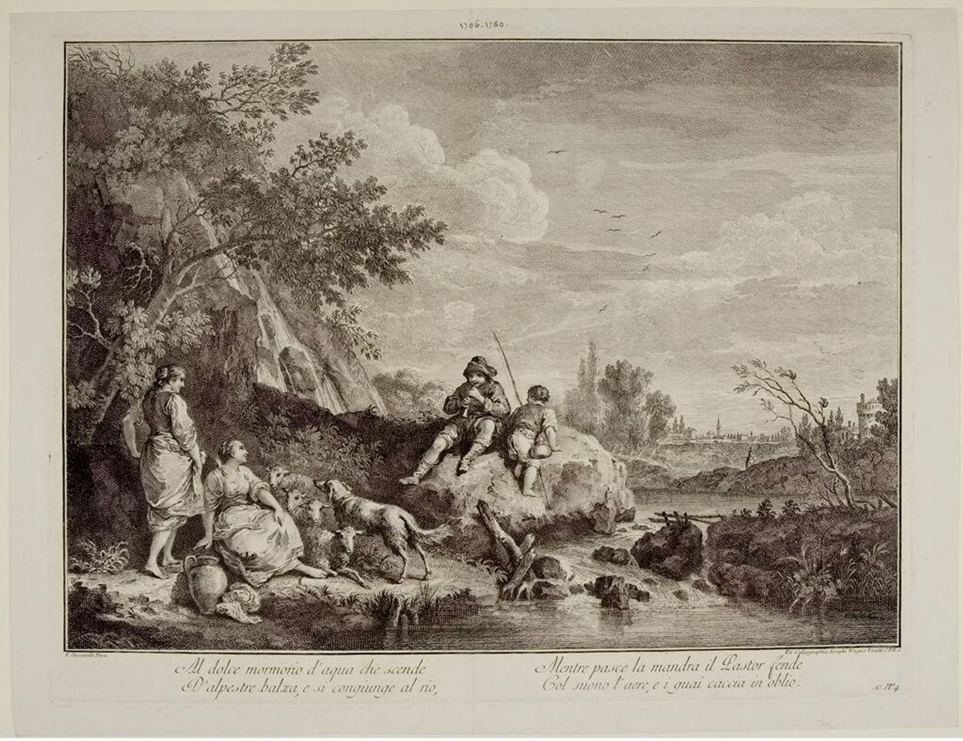 Landscape with Shepherds by Joseph Wagner