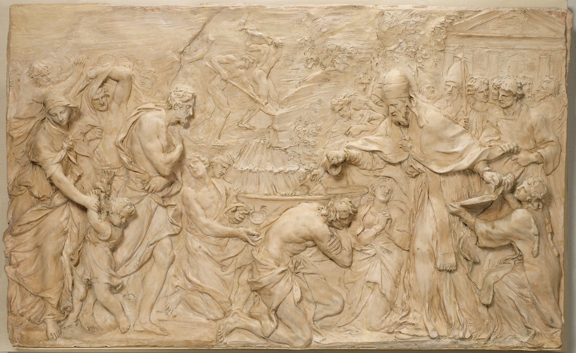 Pope Liberius Baptizing the Neophytes by Alessandro Algardi