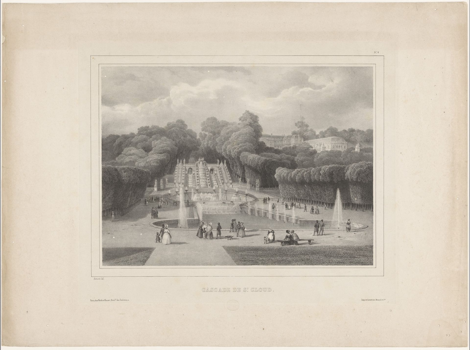 Fontein bij het Château de Saint-Cloud by Jean-Baptiste Arnout