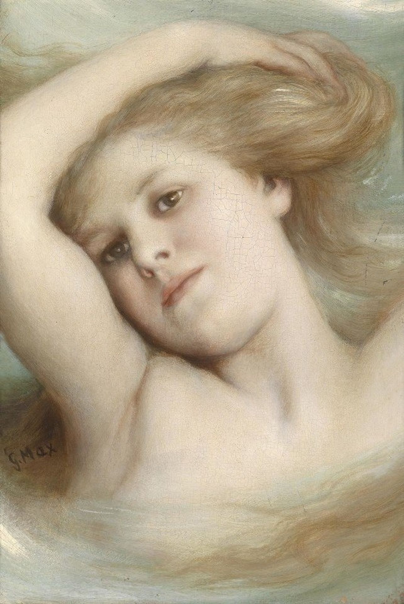 Kopf eines träumenden Mädchens by Gabriel von Max