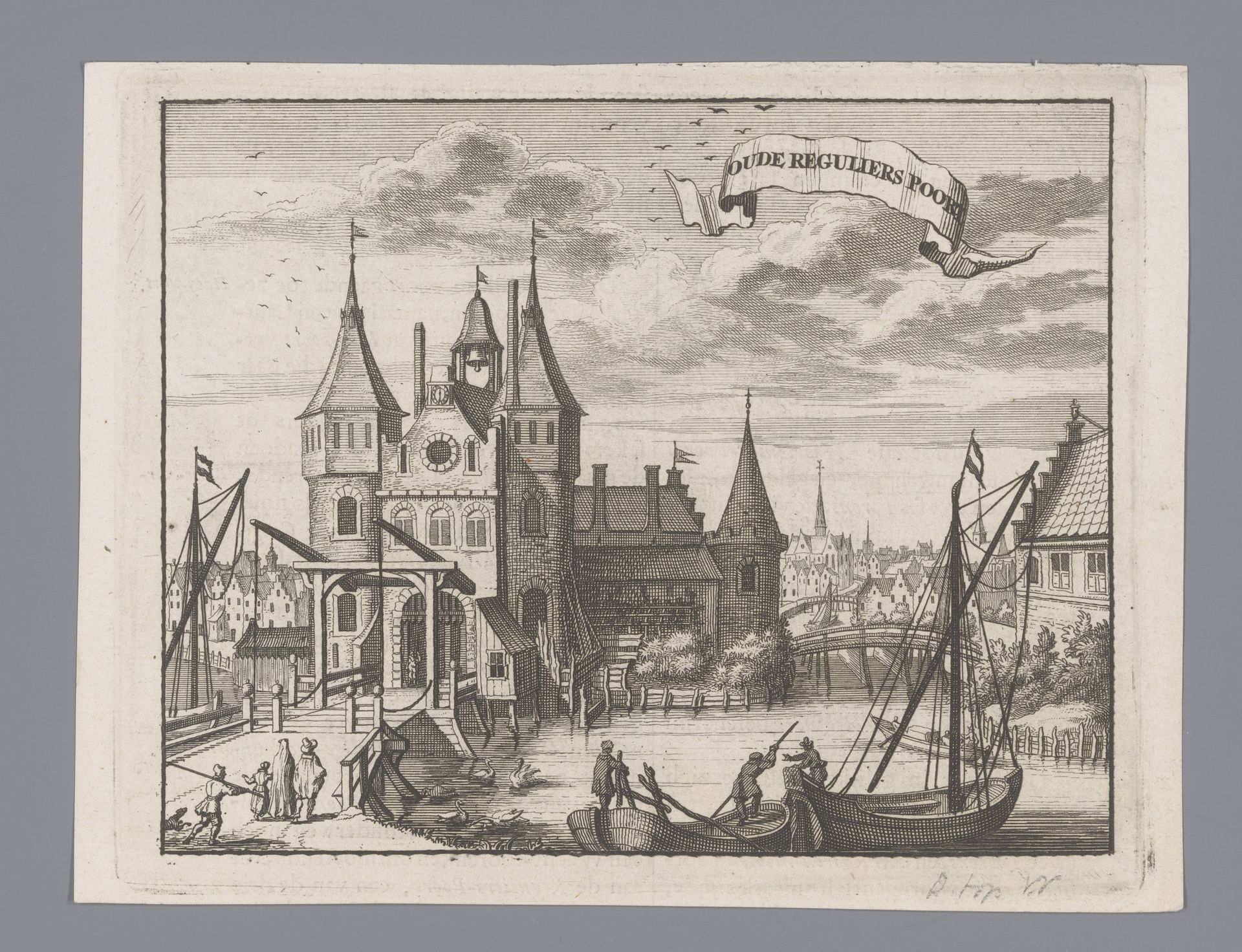 Gezicht op de Regulierspoort in Amsterdam by Anonymous