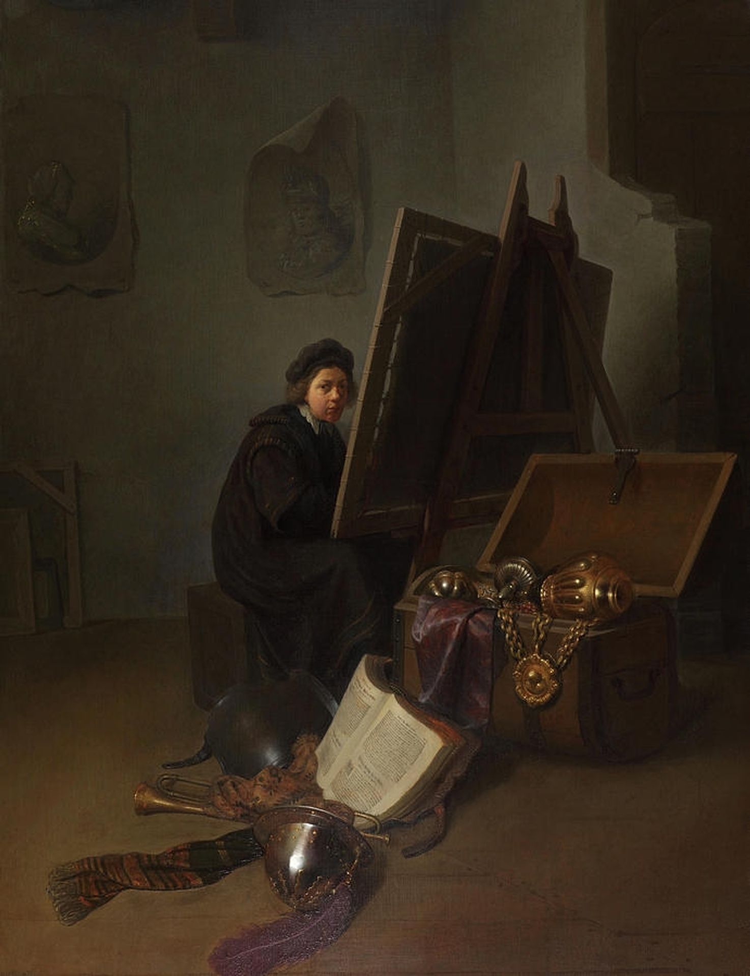 Self Portrait at An Easel by Gerrit Dou