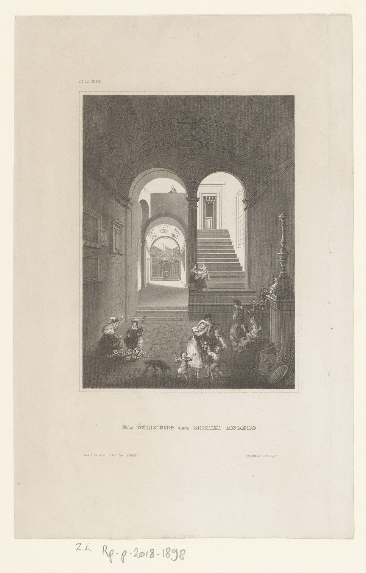 Gezicht op het interieur van het huis van Michelangelo, te Rome by Anonymous