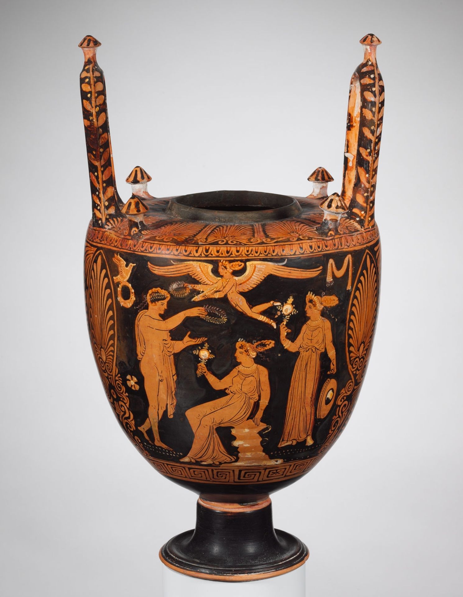 Terracotta Lebes Gamikos (jar with Lid, Foot, and Handles Associated with Weddings) by Ancient Greek Pottery
