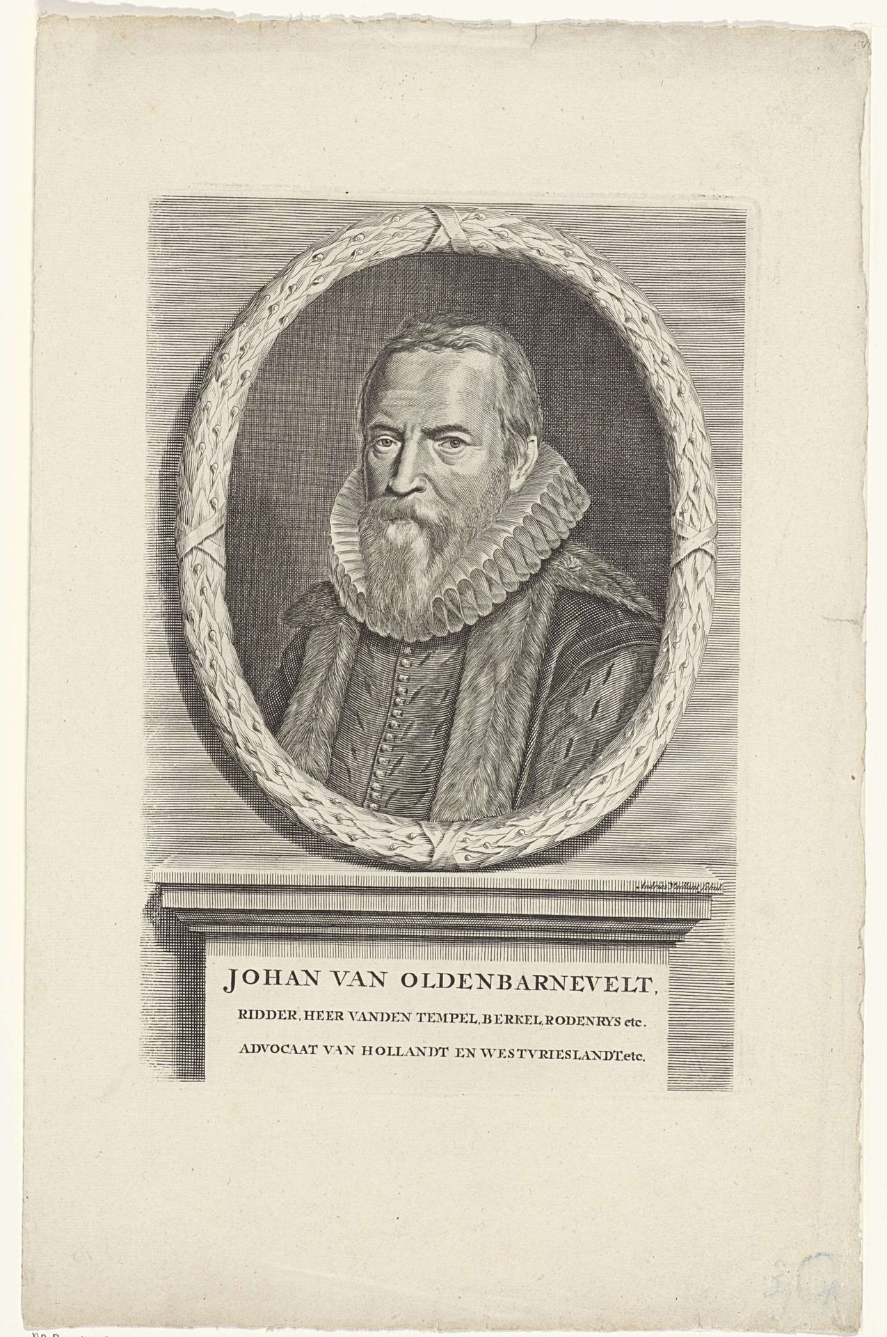 Portret van Johan van Oldenbarnevelt by Andries Vaillant