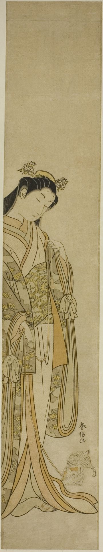The Third Princess and Her Pet Kitten by Suzuki Harunobu 鈴木春信