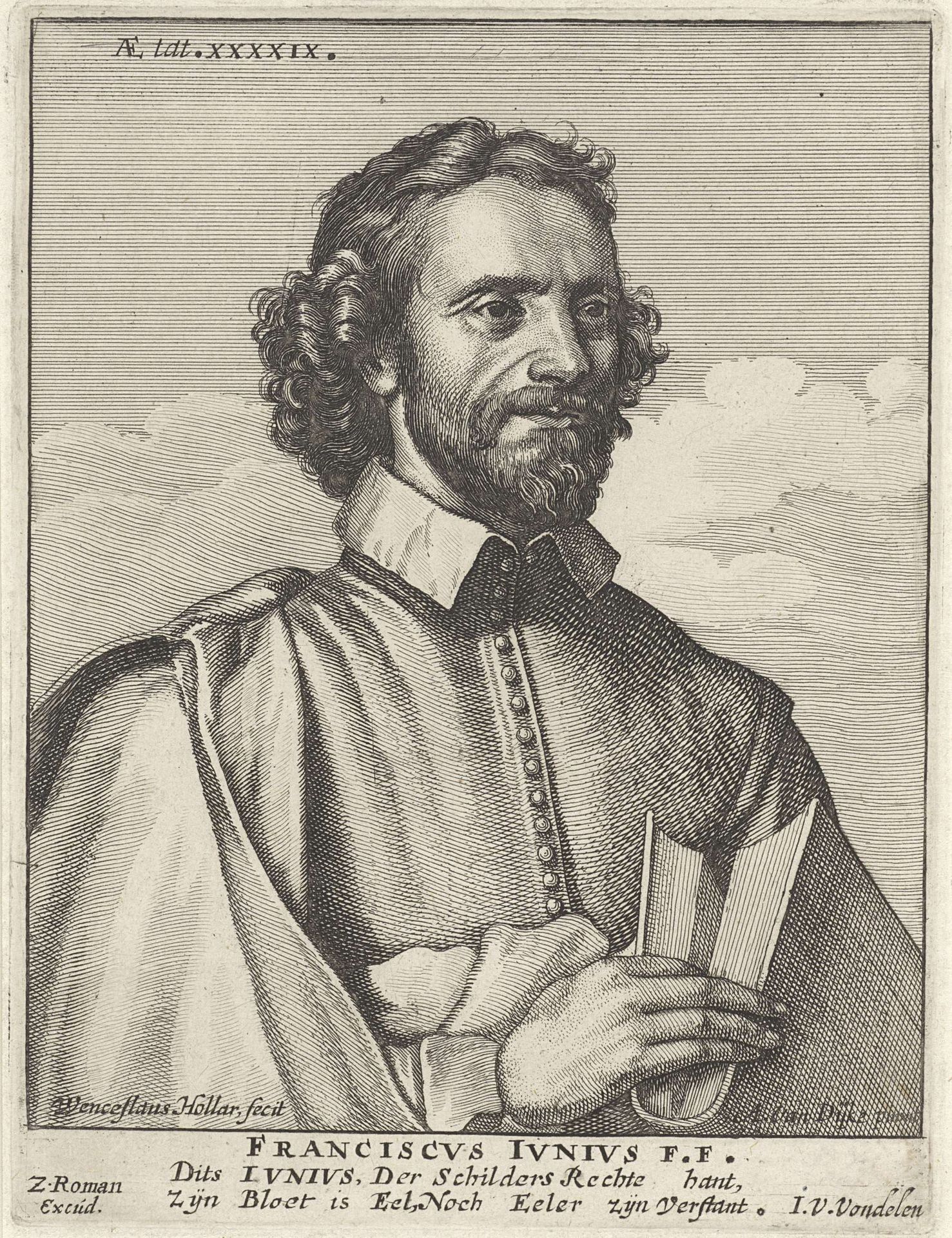 Portret van Franciscus Junius de Jongere by Wenceslaus Hollar
