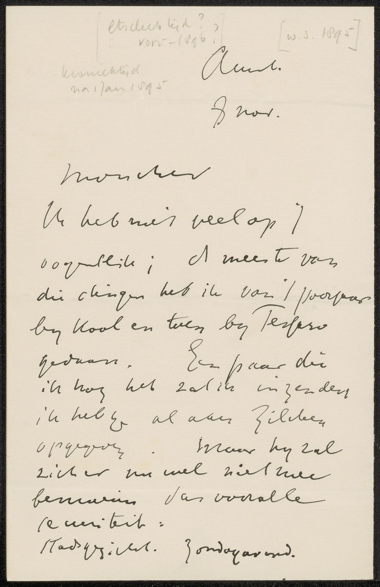 Brief aan Jan Veth by Isaac Israels