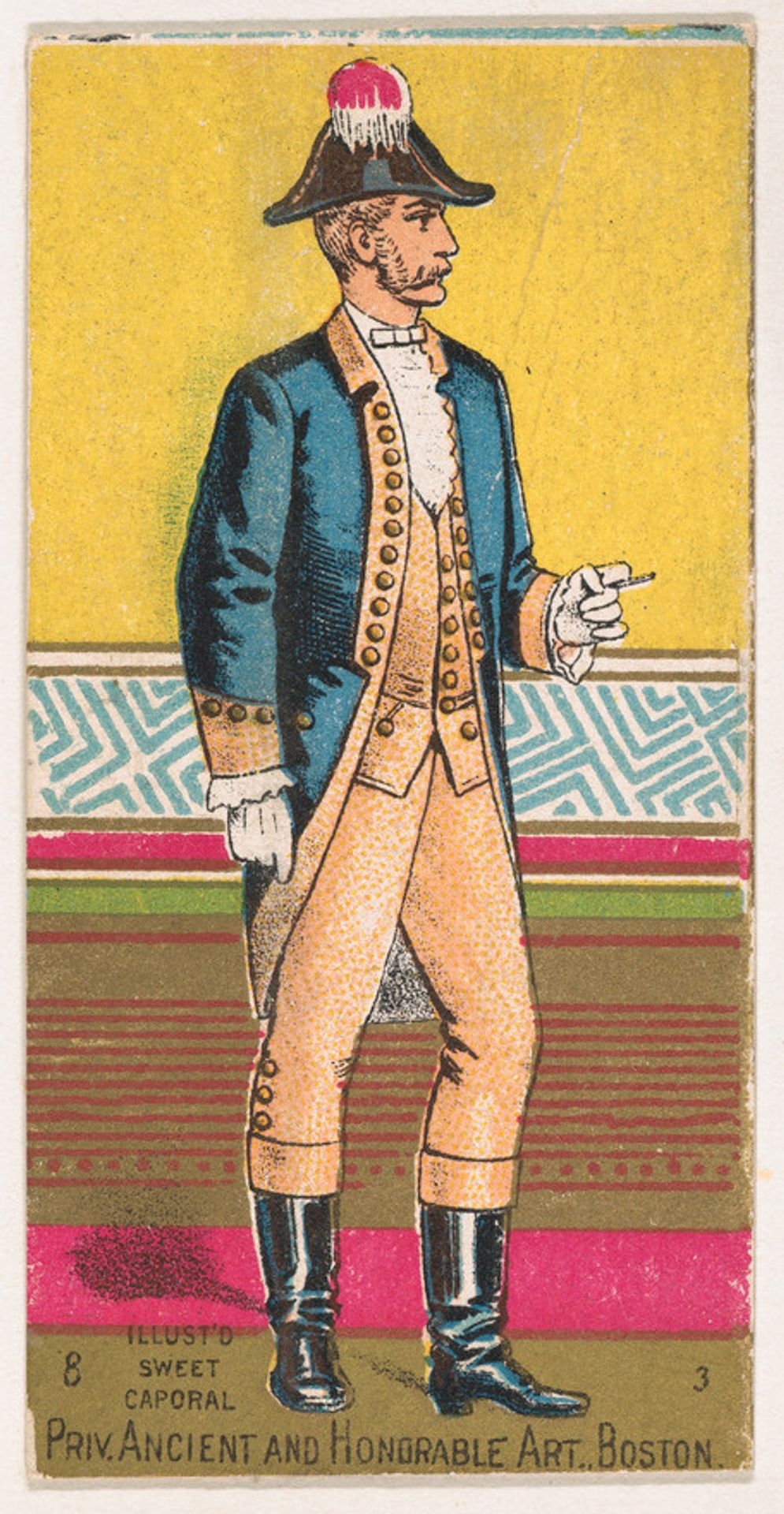 Private, Ancient and Honorable Artillery, Boston, Massachusetts, V.M., from the Military Series (N224) issued by Kinney Tobacco Company to promote Sweet Caporal Cigarettes by Kinney Brothers Tobacco Company