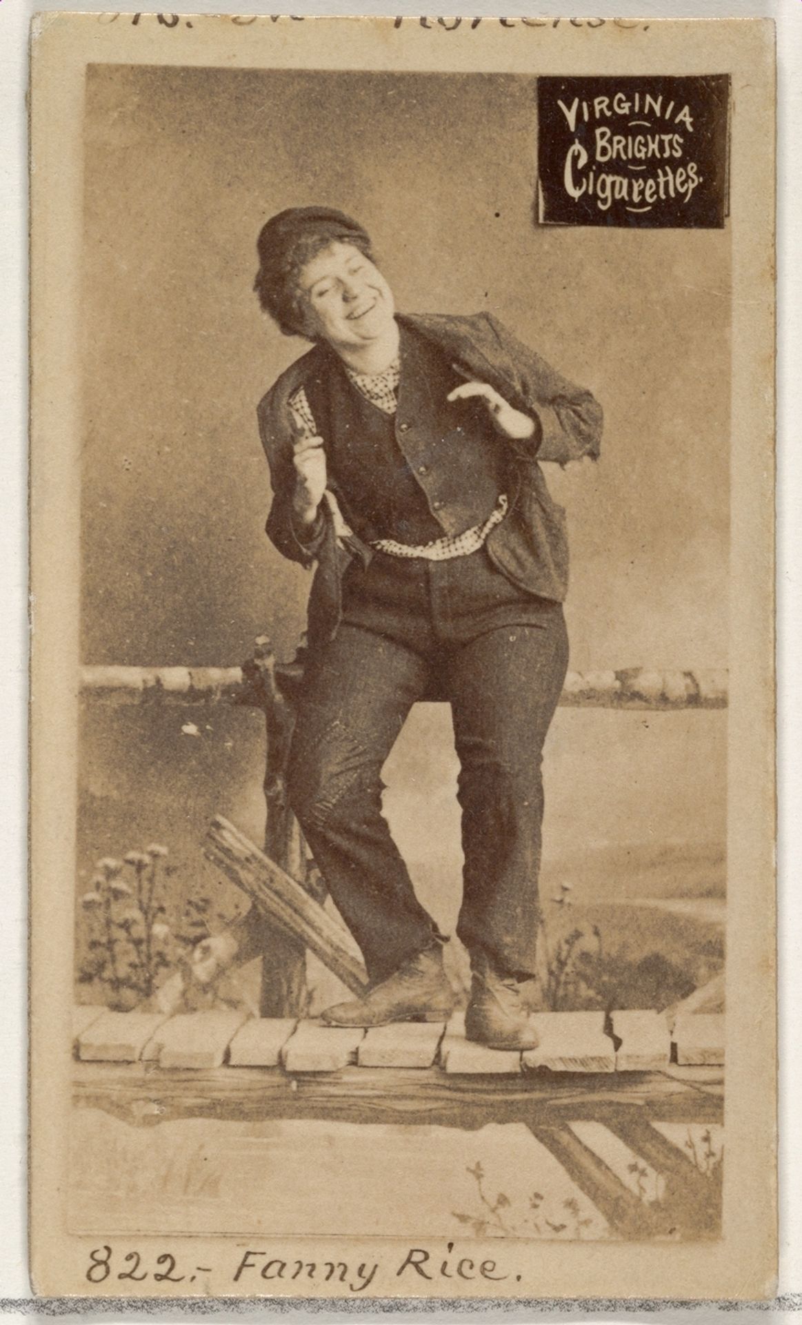 Card 822, Fanny Rice, from the Actors and Actresses series (N45, Type 2) for Virginia Brights Cigarettes by Allen & Ginter