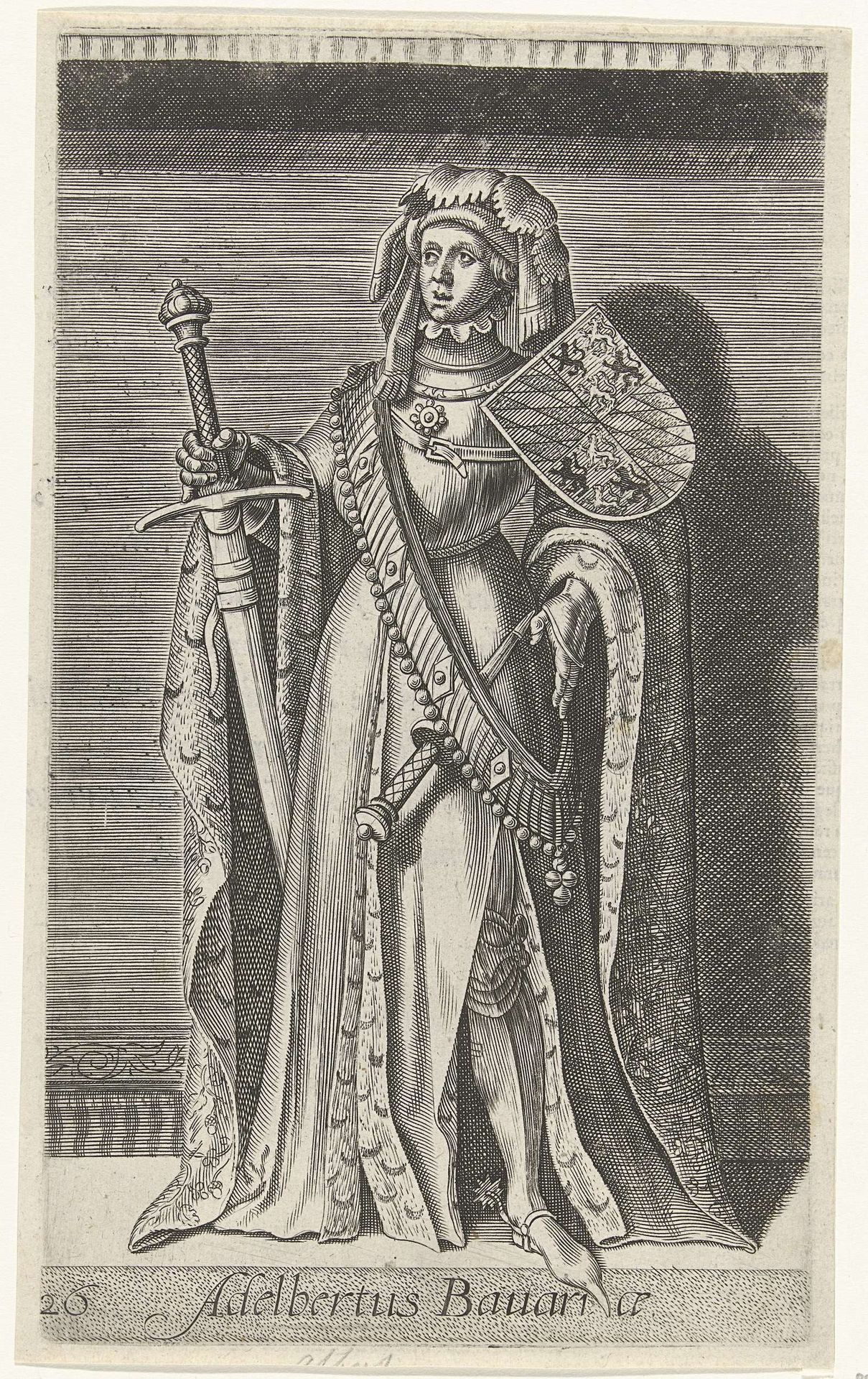 Portret van Albrecht van Beieren, graaf van Holland en Henegouwen by Philips Galle