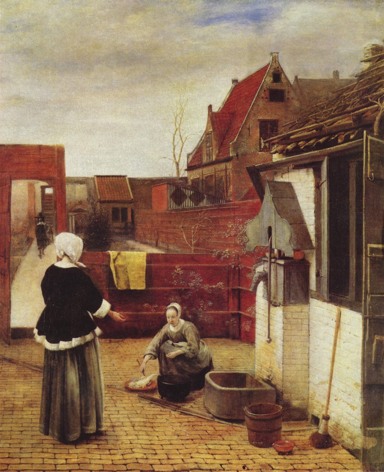 A Woman and a Maid in a Courtyard by Pieter de Hooch