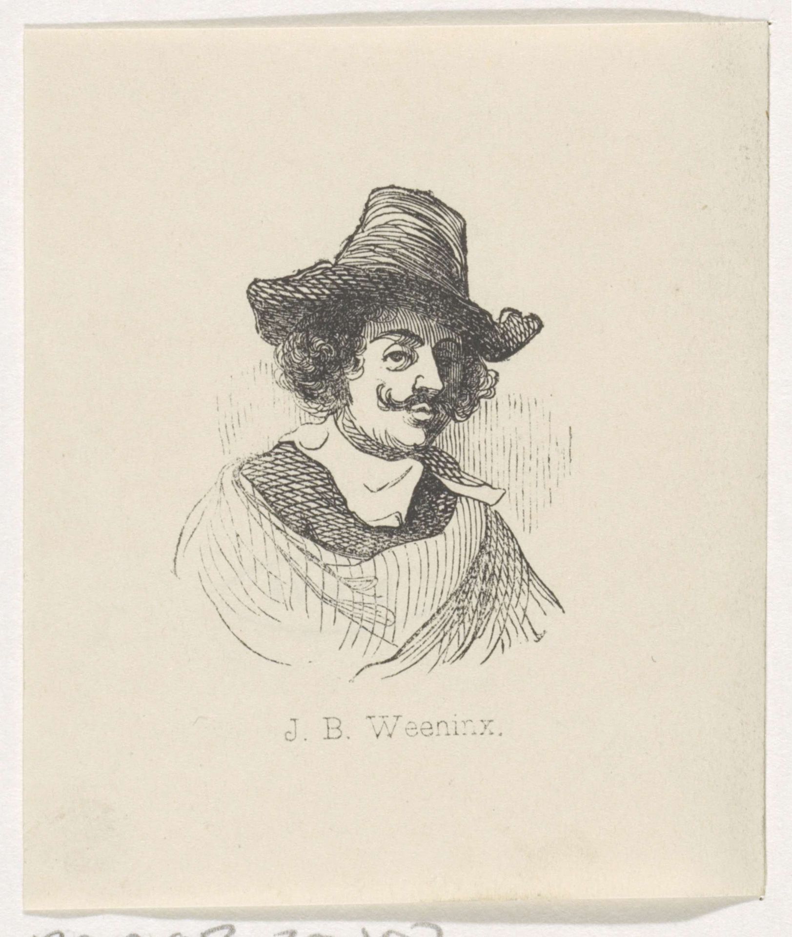 Portret van Jan Baptist Weenix by Coenraad Hamburger