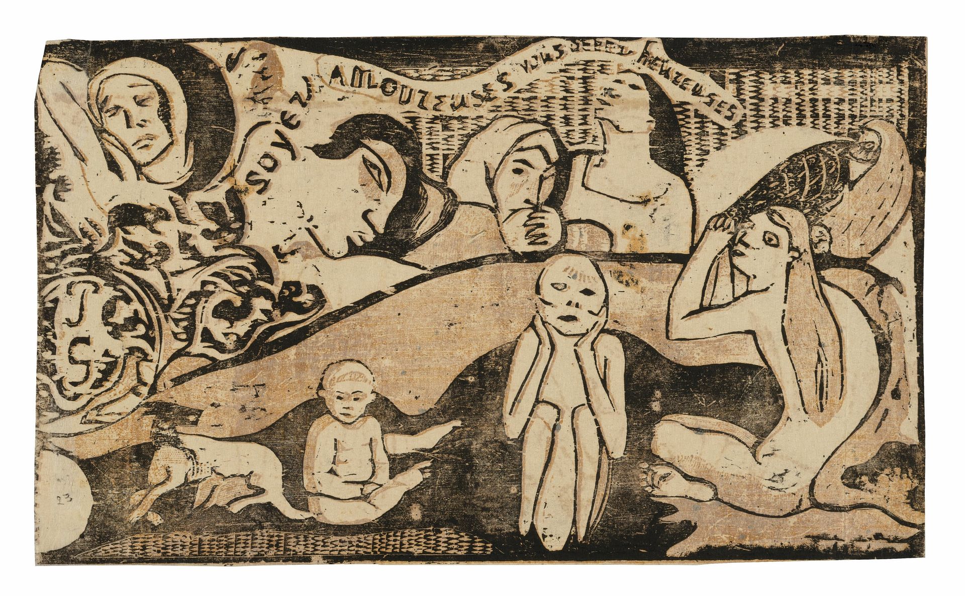 Soyez amoureuses, vous serez heureuses (Love, and You Will Be Happy), from the Suite of Late Wood-Block Prints by Paul Gauguin