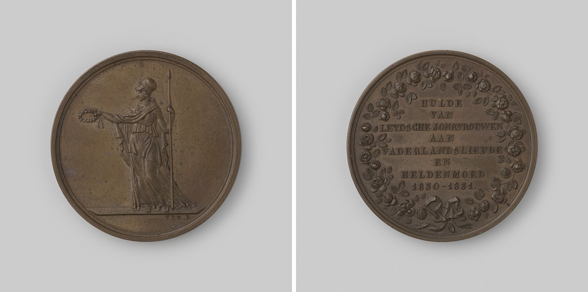 Hulde van Leidse jonkvrouwen aan de uitgetrokken Leidse studenten by David van der (1804-1879) Kellen