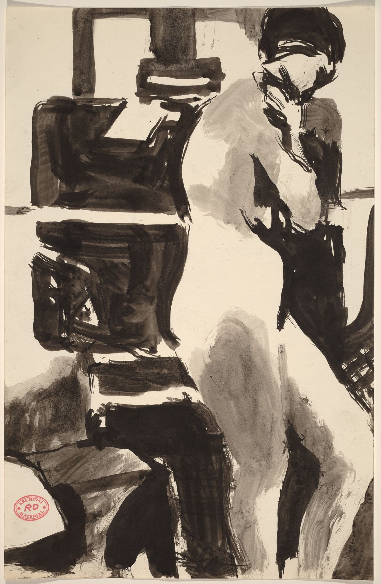 Untitled [side view of a female nude in an interior] by Richard Diebenkorn