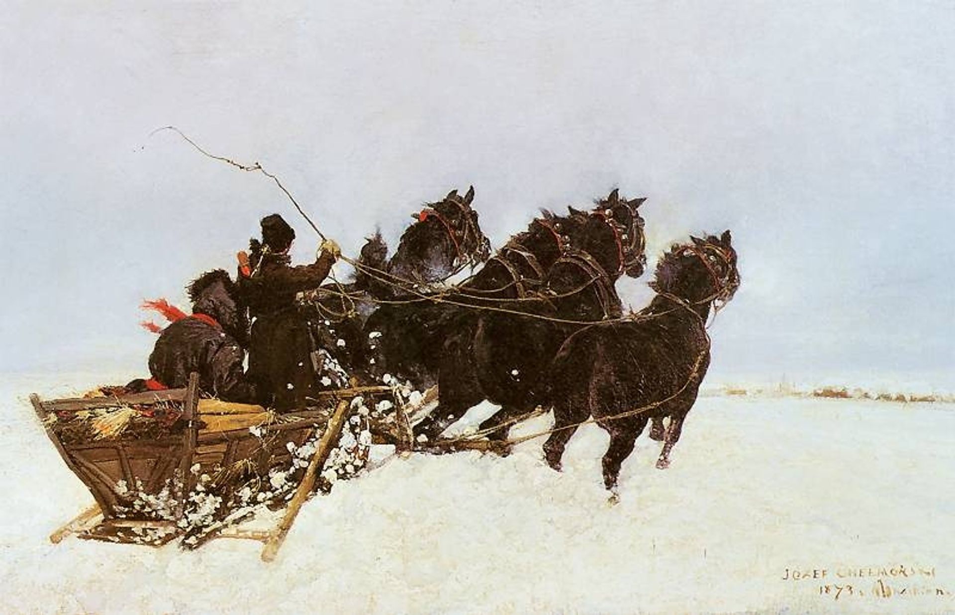 Four in Snowdrifts by Józef Chełmoński