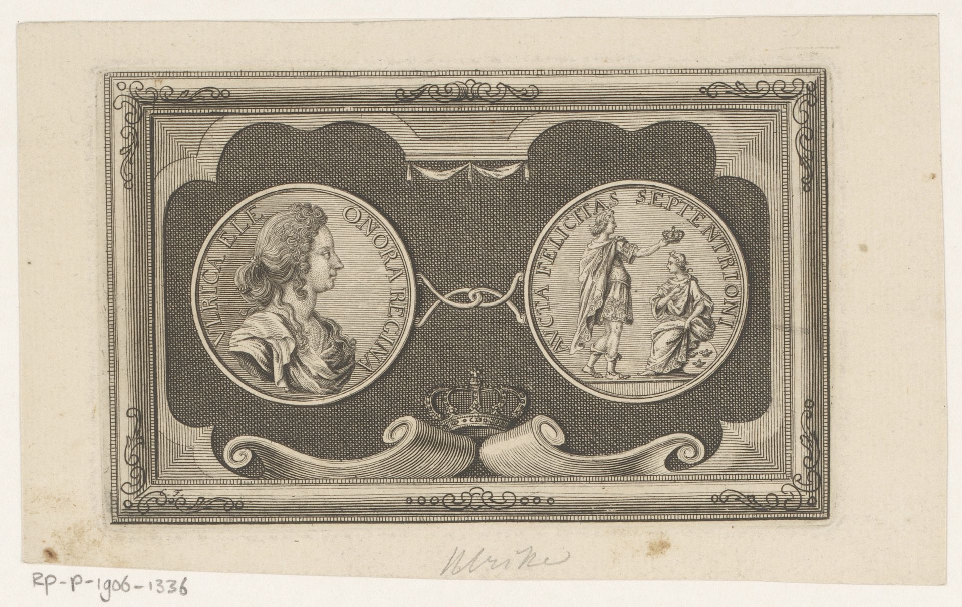 Medaille met het portret van Ulrika Eleonora en tegenzijde by Christian Fritzsch